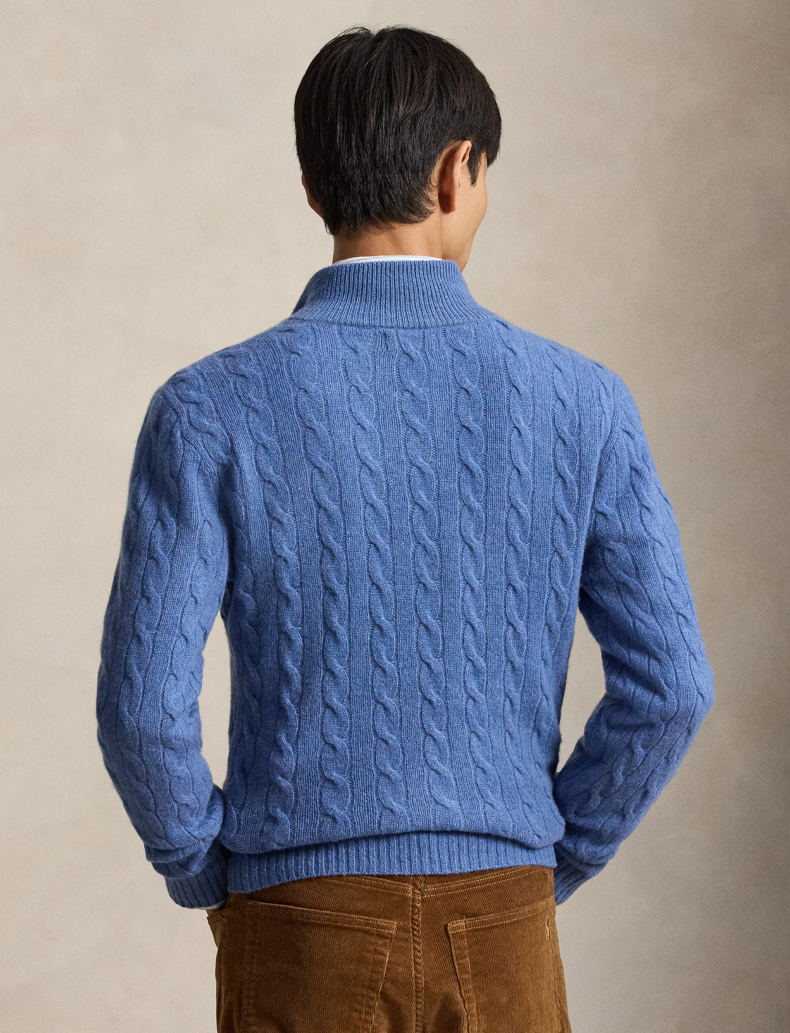 Polo Ralph Lauren - Cable-Knit Quarter-Zip Sweater - blue borage heath - 3