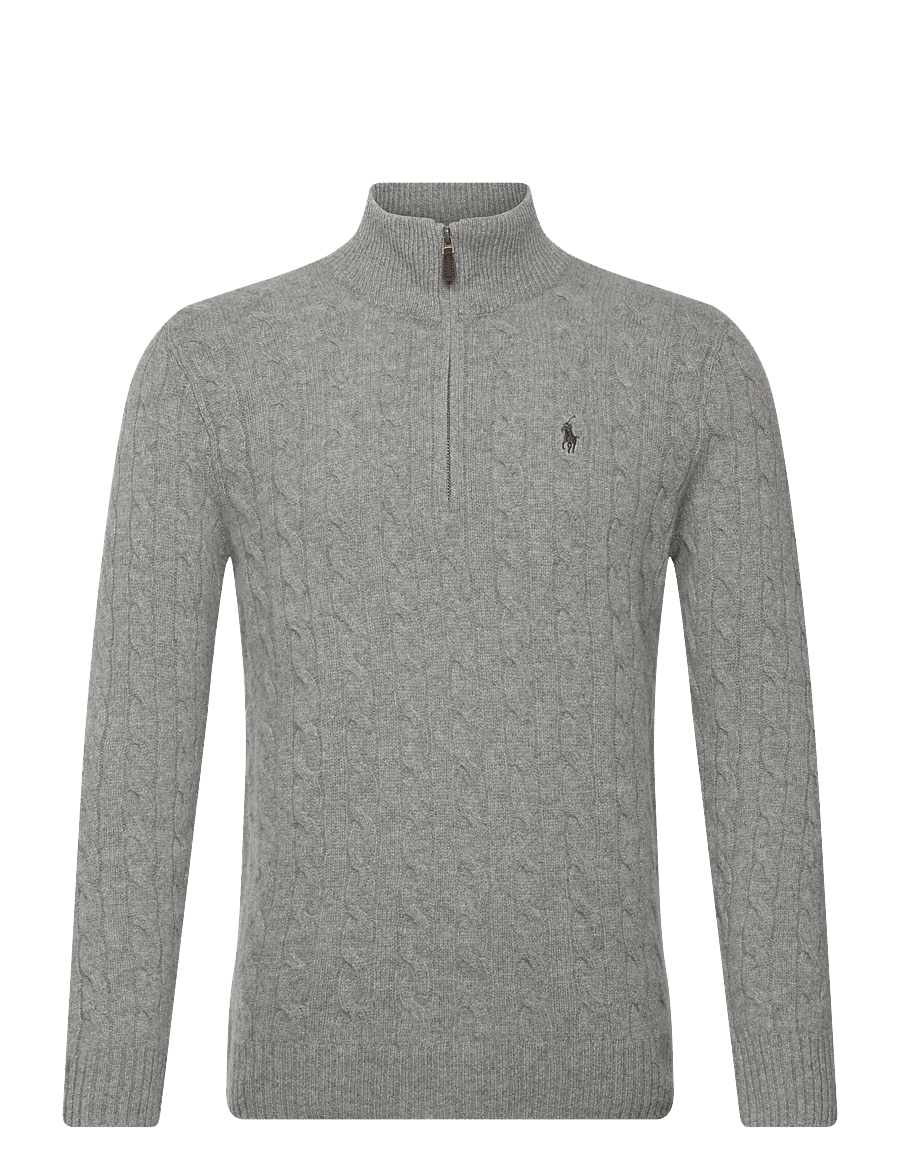 Polo Ralph Lauren - 2/15 WOOL/CASH RWS-LSL-PLO - tõmblukk-kaelusega dressipluusid - fawn grey heather - 0