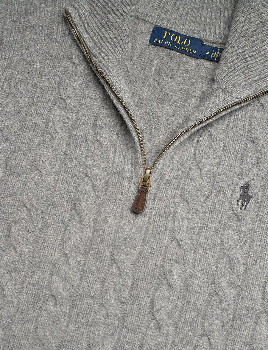 Polo Ralph Lauren - 2/15 WOOL/CASH RWS-LSL-PLO - tõmblukk-kaelusega dressipluusid - fawn grey heather - 2