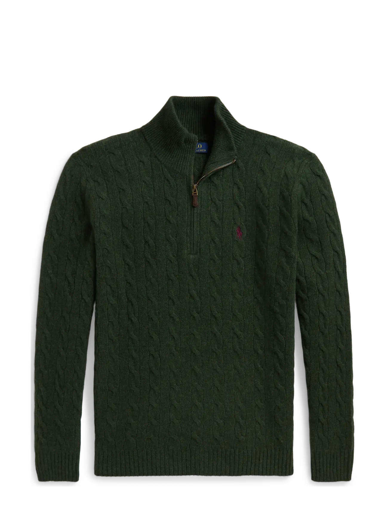 Polo Ralph Lauren - Cable-Knit Quarter-Zip Sweater - lodgepole pine he - 1