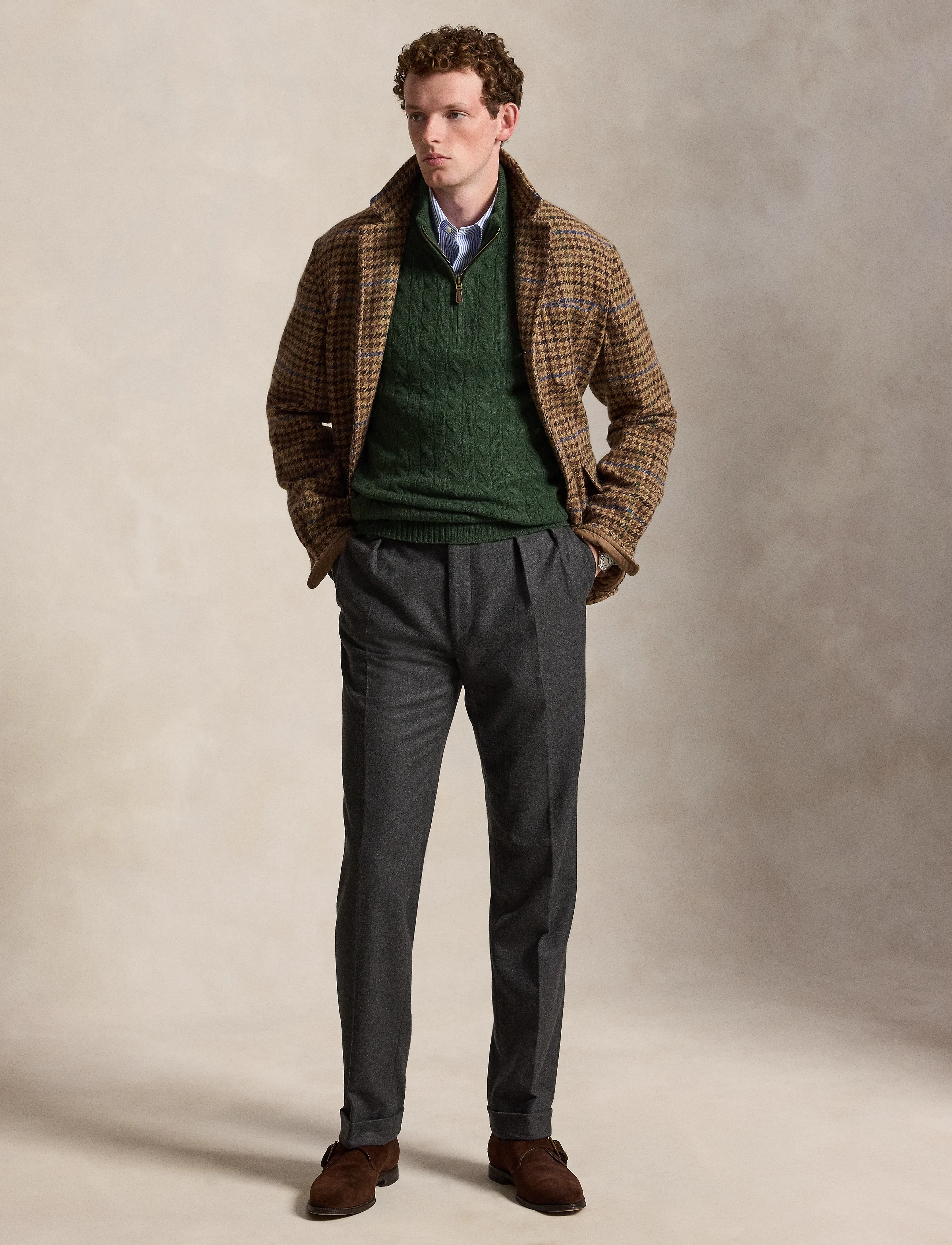 Polo Ralph Lauren - Cable-Knit Quarter-Zip Sweater - lodgepole pine he - 5