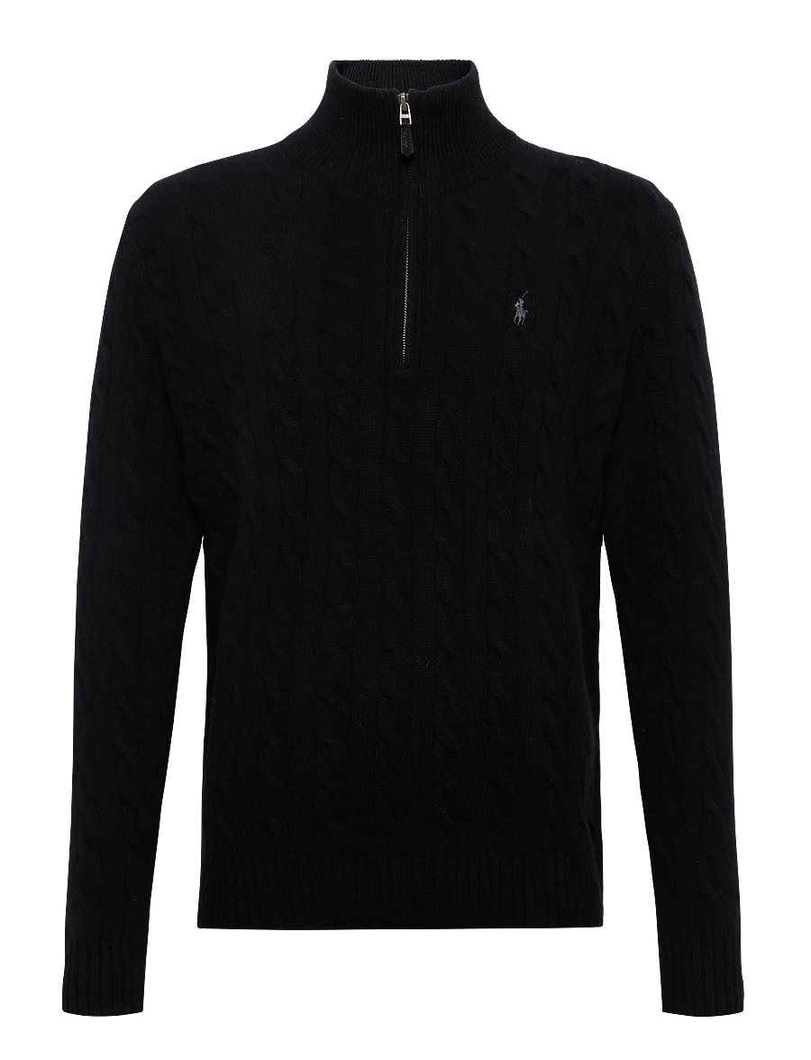 Polo Ralph Lauren - 2/15 WOOL/CASH RWS-LSL-PLO - half zip-tröjor - polo black - 0