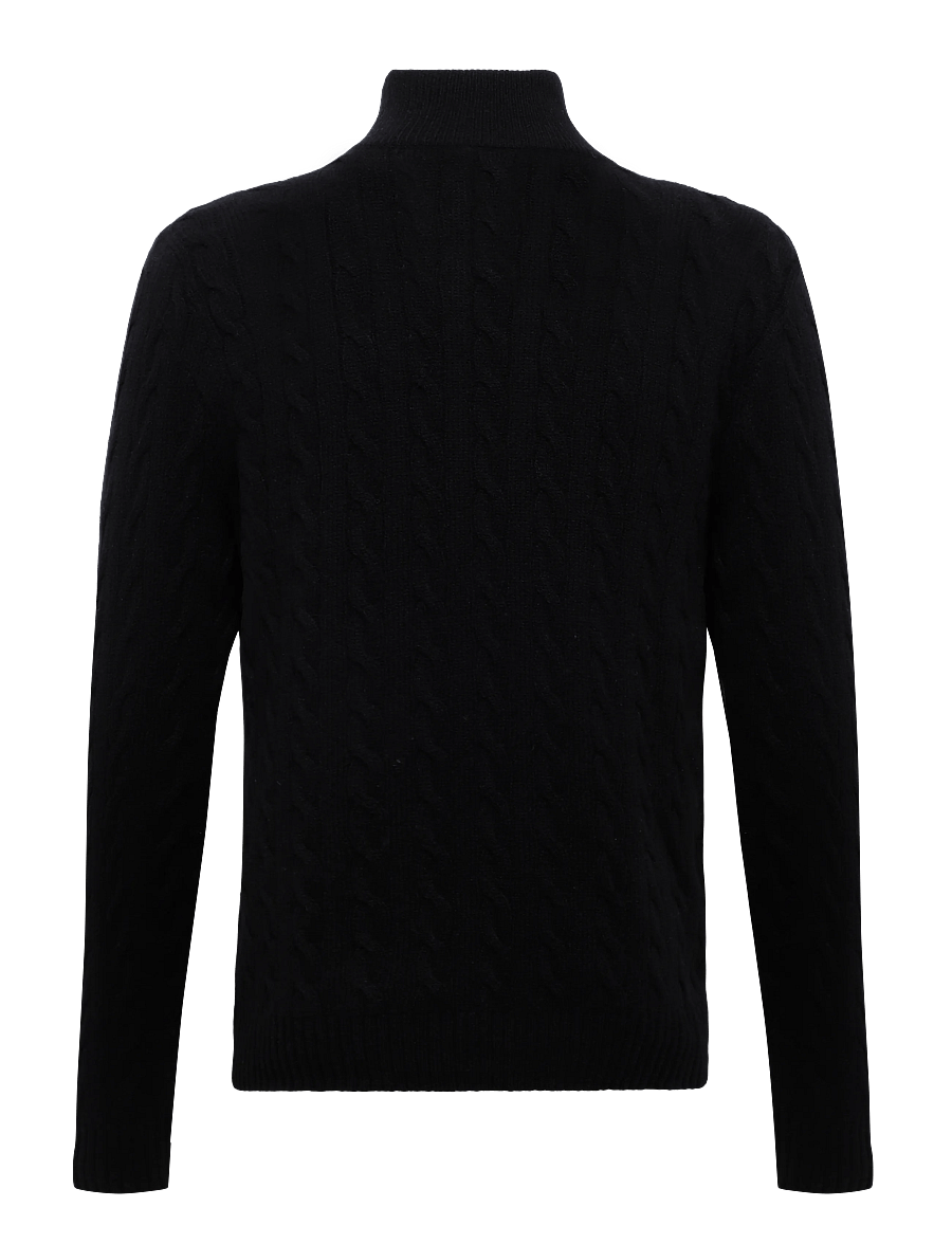 Polo Ralph Lauren - 2/15 WOOL/CASH RWS-LSL-PLO - half zip-tröjor - polo black - 1