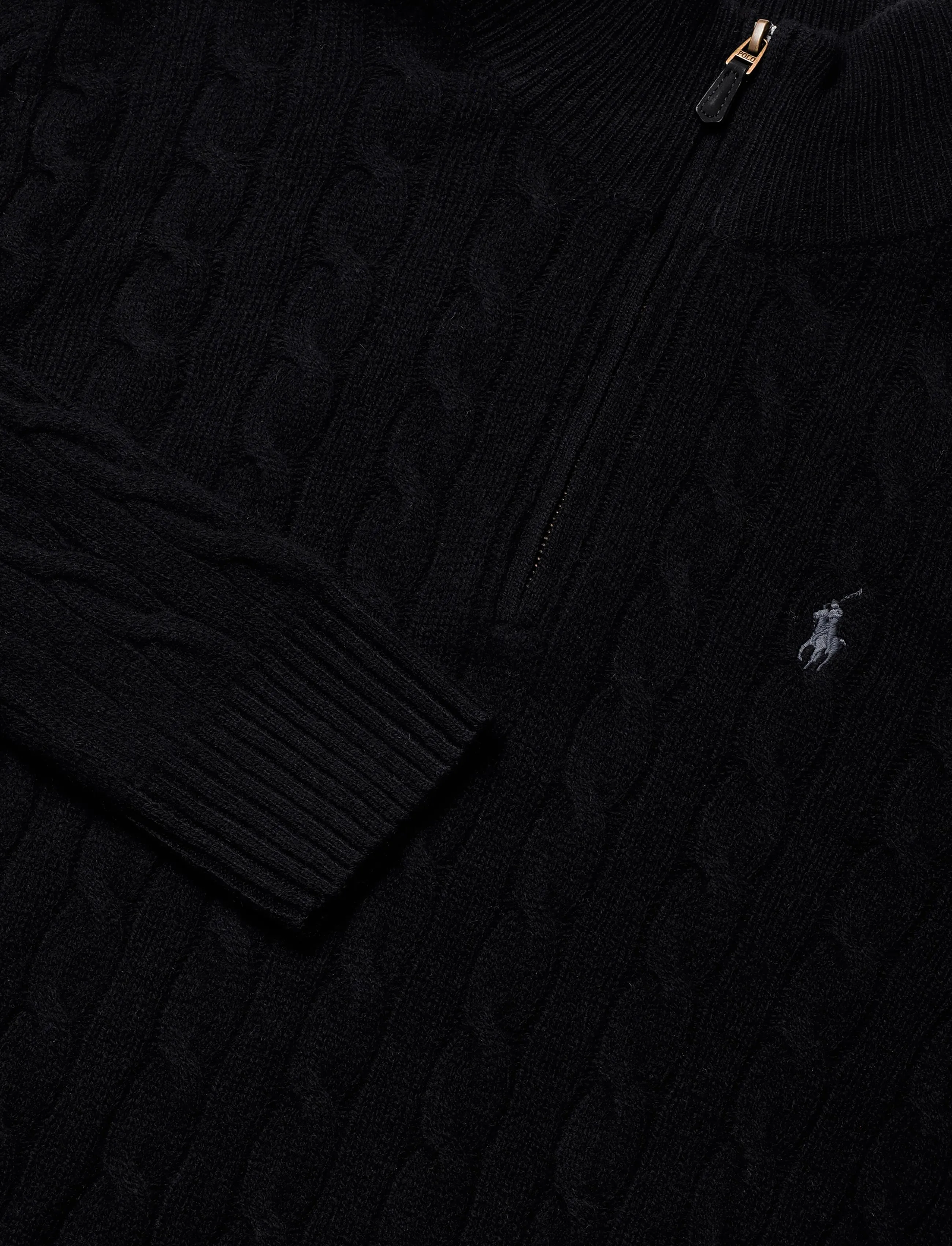 Polo Ralph Lauren - 2/15 WOOL/CASH RWS-LSL-PLO - half zip-tröjor - polo black - 2