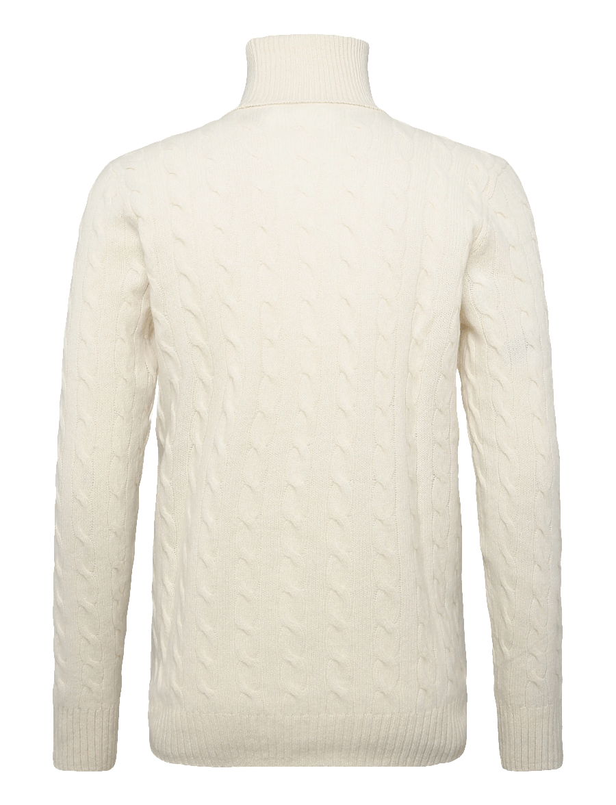Polo Ralph Lauren - Cable Wool-Cashmere Turtleneck Sweater - polokrage - andover cream - 3