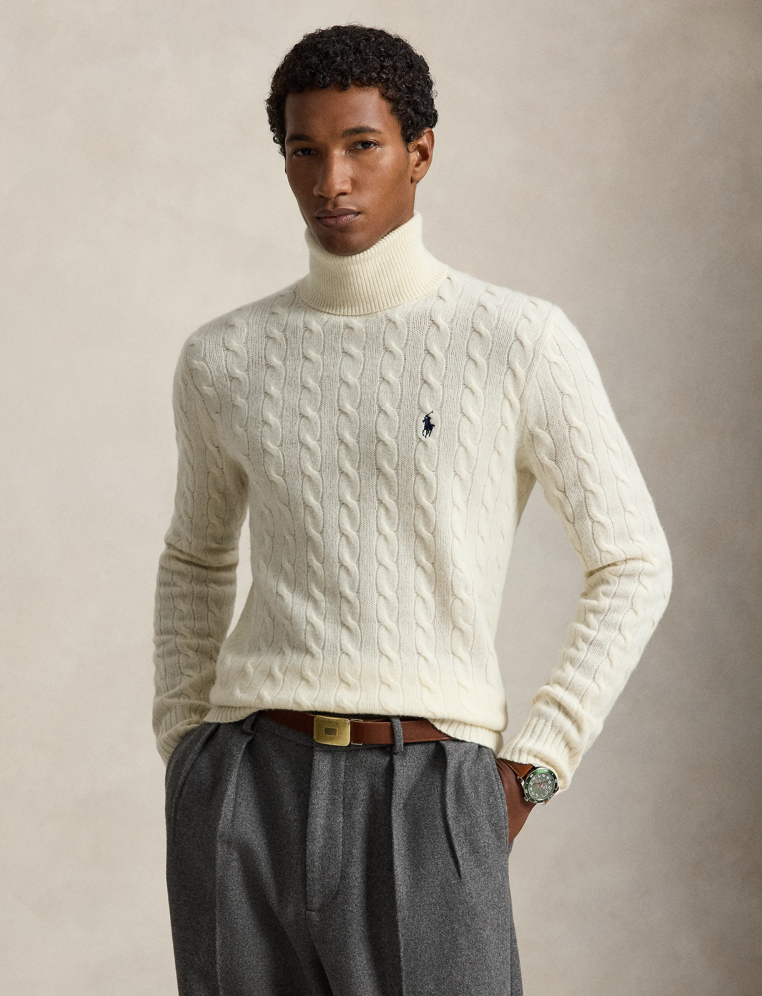 Polo Ralph Lauren - 2/15 WOOL/CASH RWS-LSL-PLO - kõrge kaelusega džemprid - andover cream - 3