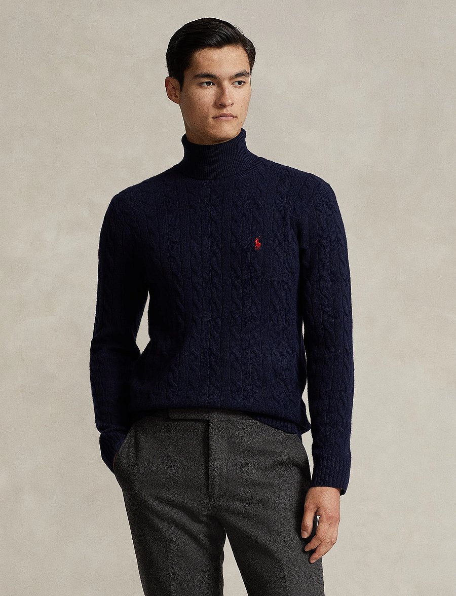 Polo Ralph Lauren - Cable Wool-Cashmere Turtleneck Sweater - rollkragen - hunter navy - 1