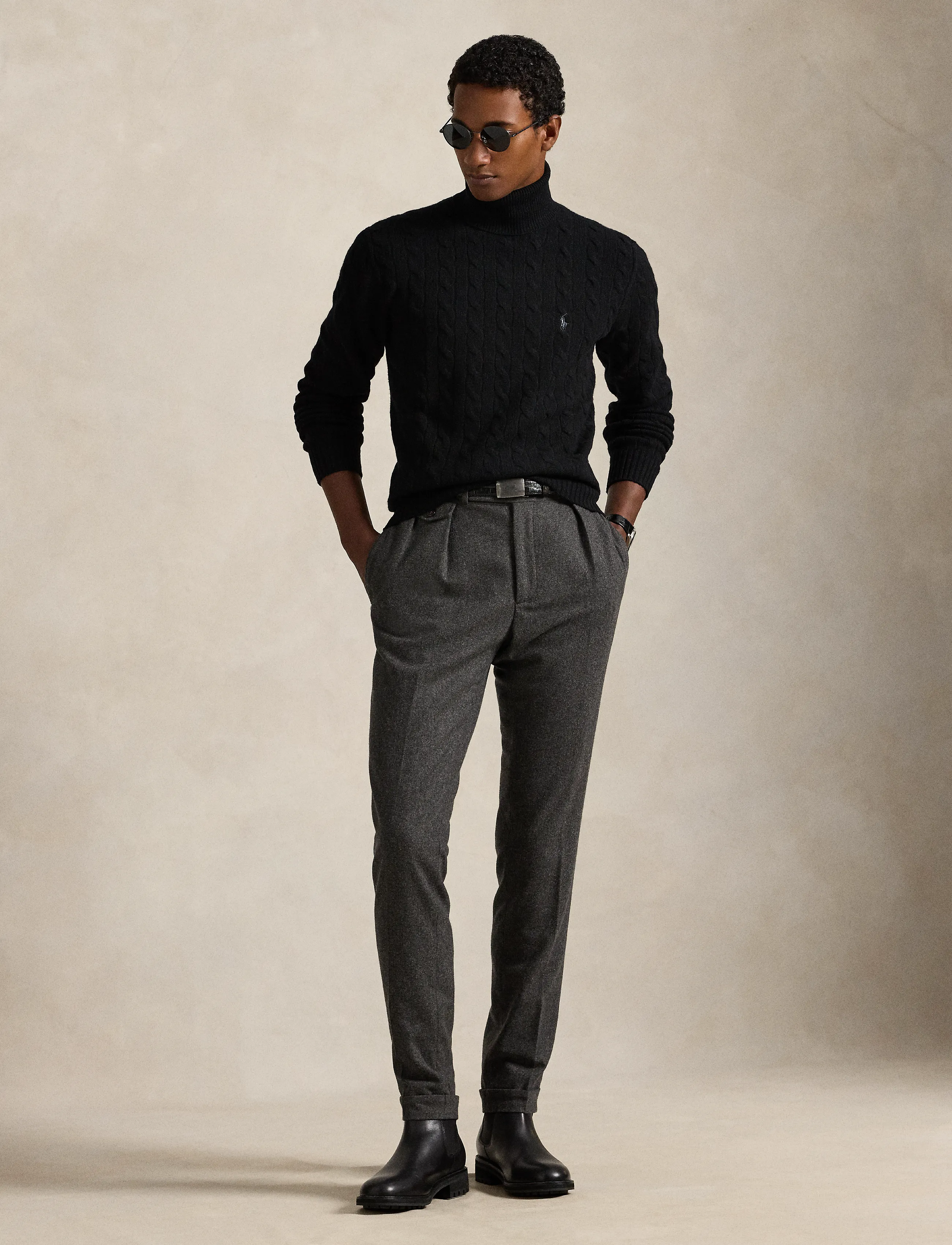 Polo Ralph Lauren - Cable Wool-Cashmere Turtleneck Sweater - rollkragen - polo black - 5
