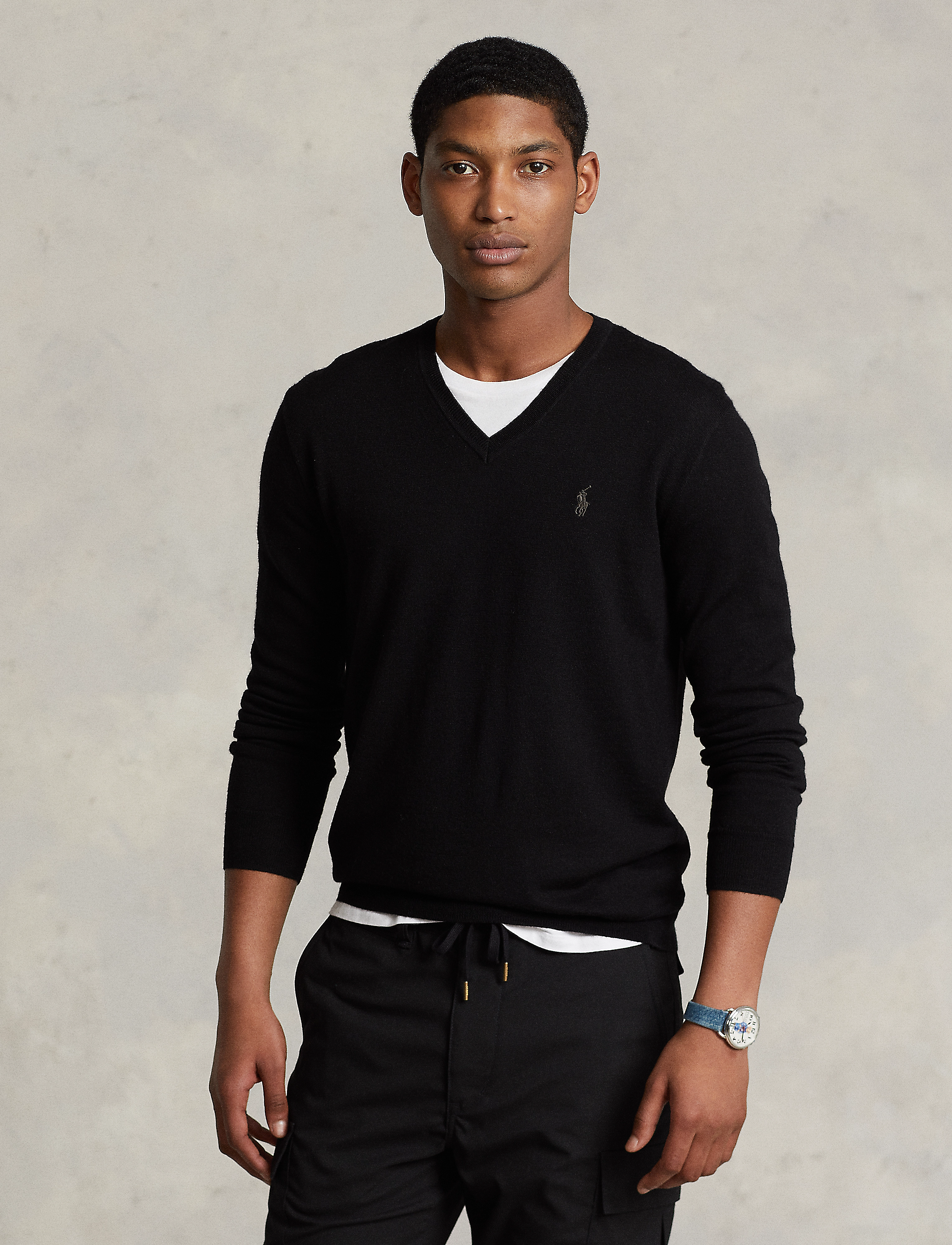 Polo Ralph Lauren - 2/30 MERINO WL RWS-LS SF VN PP - polo black - 2