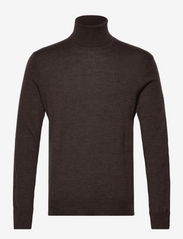 Washable Wool Roll Neck Jumper - BROWN HEATHER