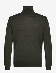 Washable Wool Roll Neck Jumper - OLIVE HEATHER
