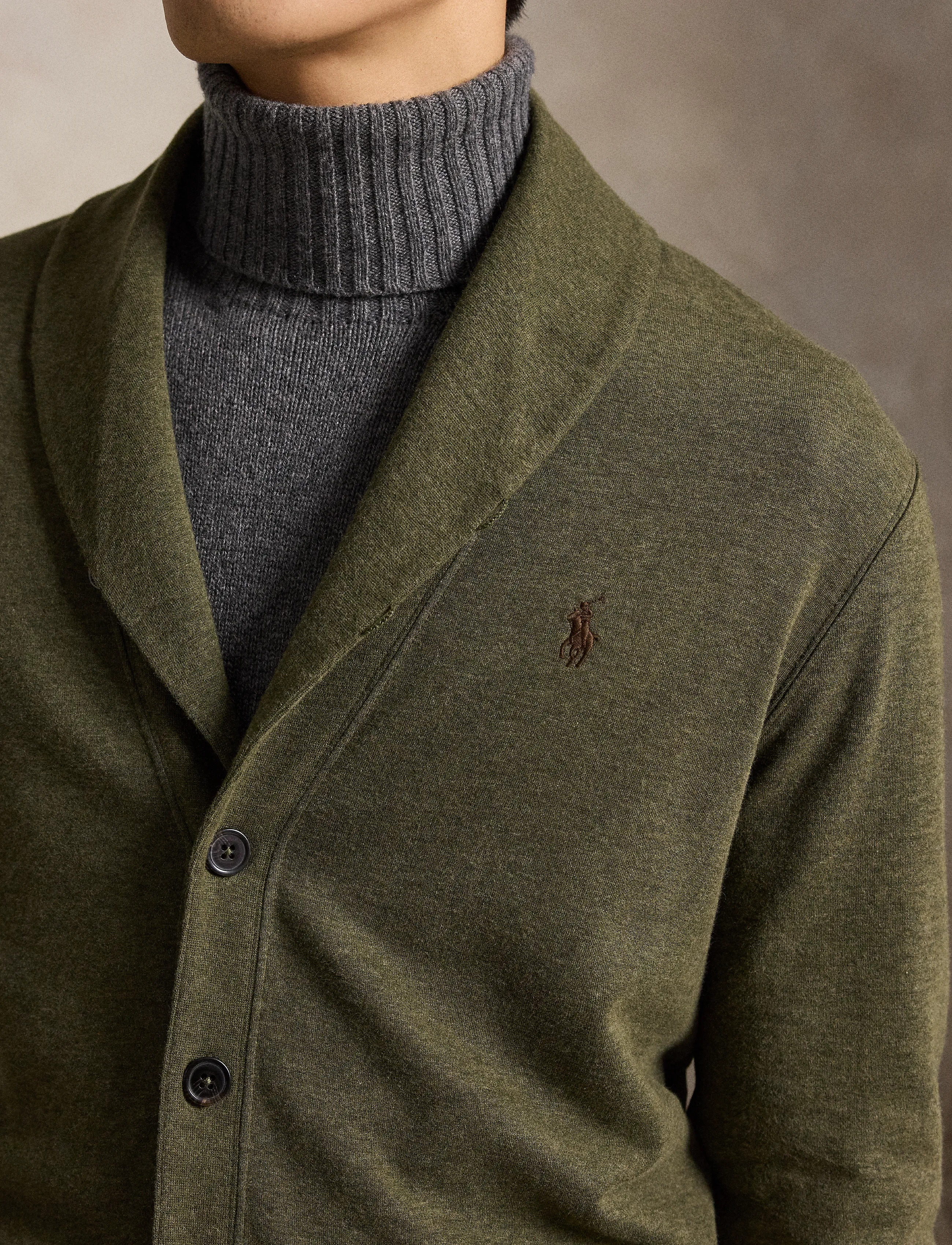 Polo Ralph Lauren - Luxury Jersey Shawl-Collar Cardigan - cardigans - alpine heather/c8 - 5