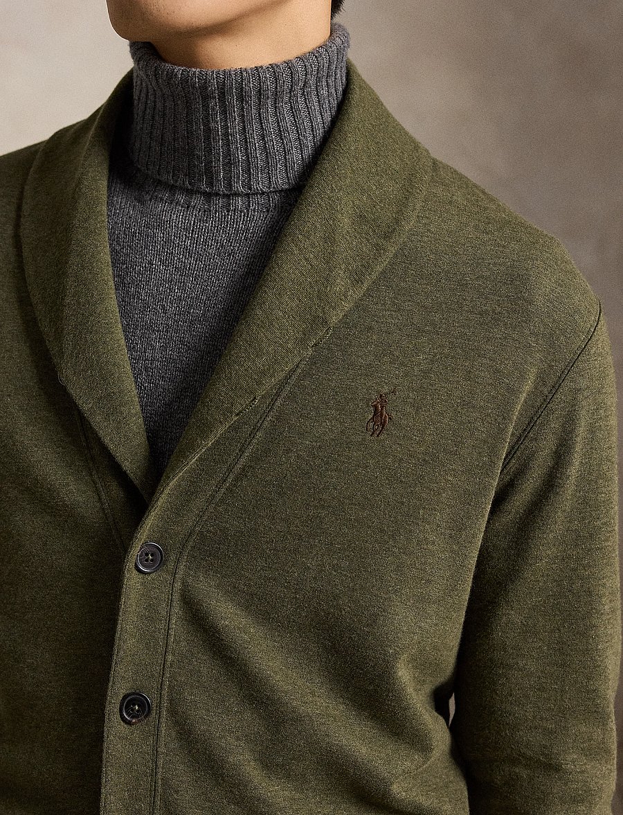 Polo Ralph Lauren - Luxury Jersey Shawl-Collar Cardigan - cardigans - alpine heather/c8 - 5