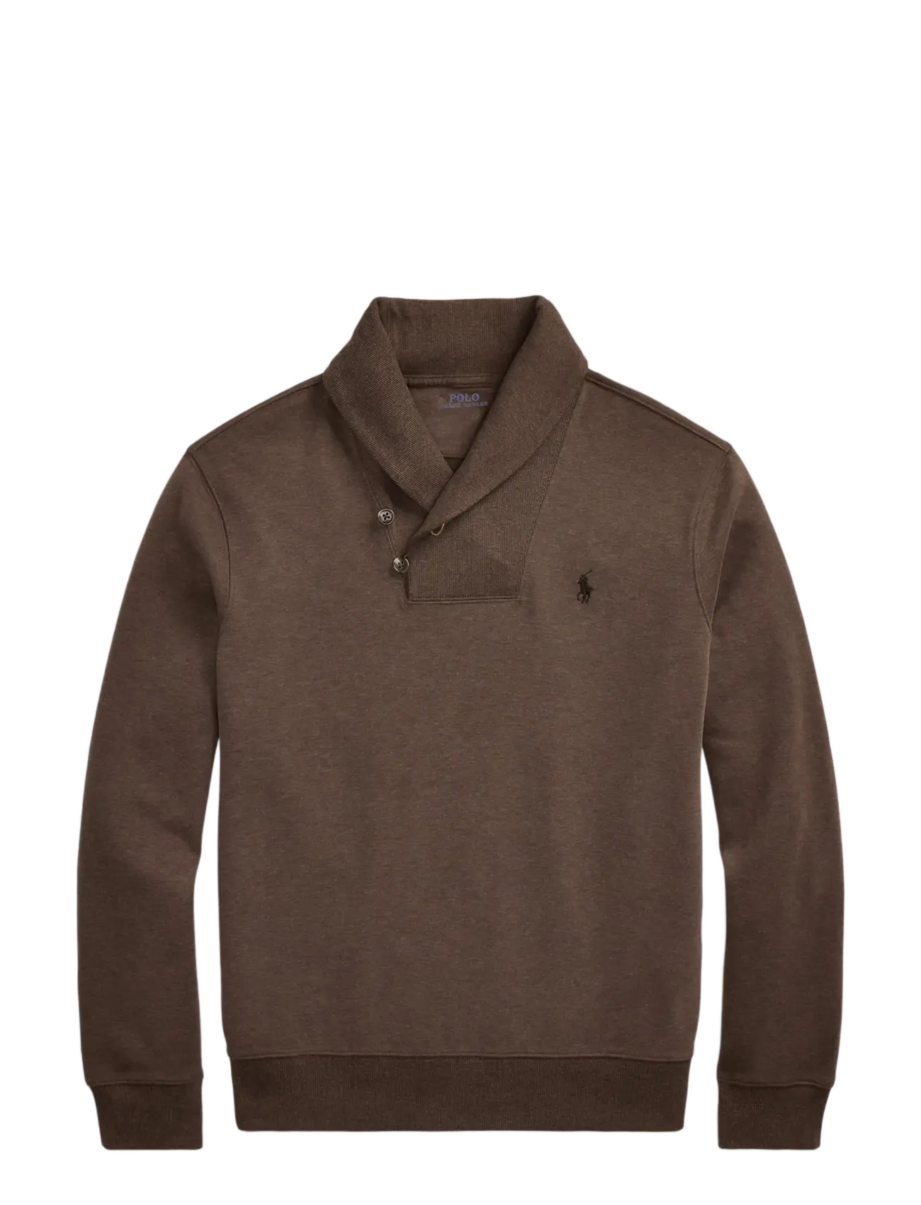 Luxury Jersey Shawl-Collar Pullover - NUTMEG BROWN HEAT