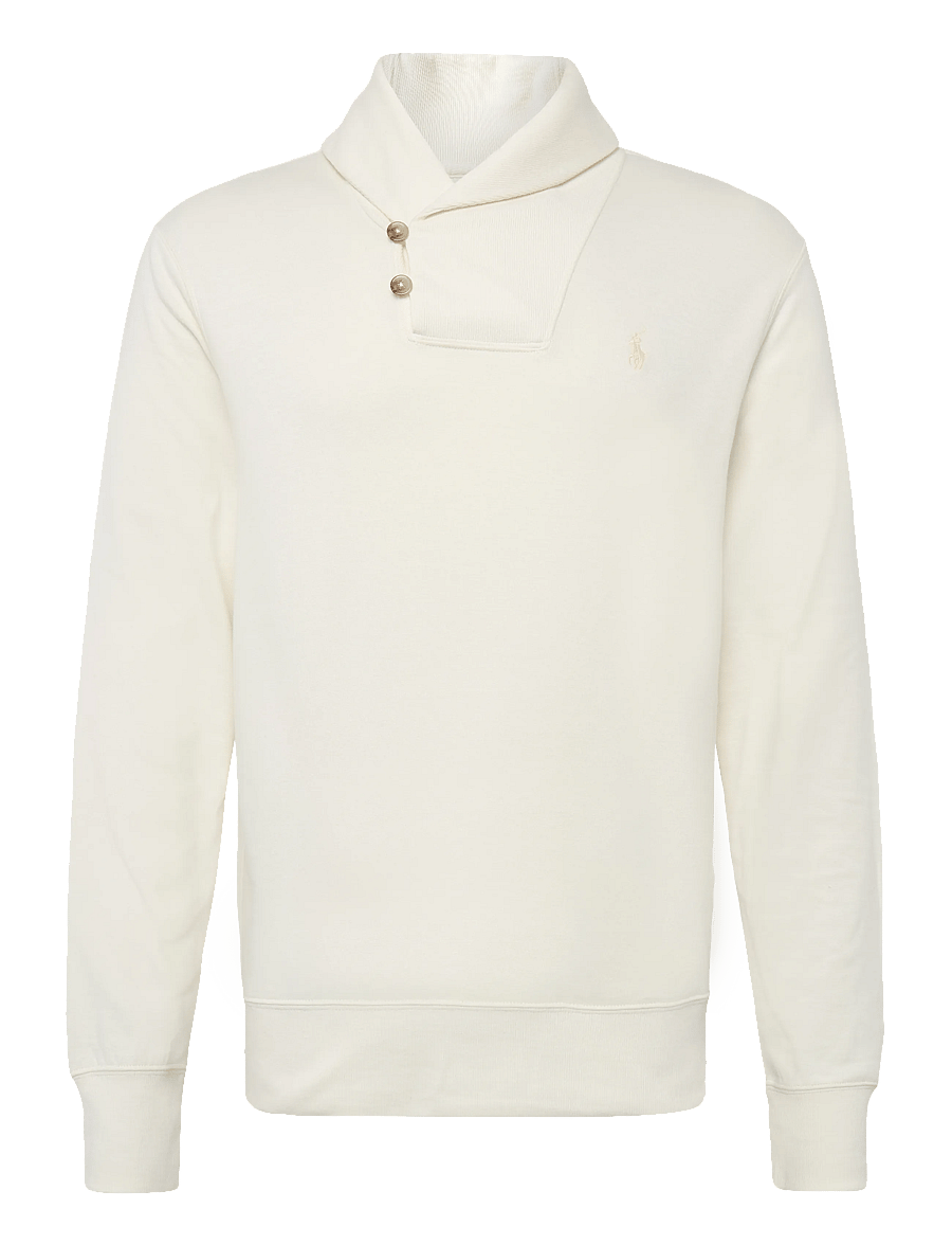 Polo Ralph Lauren - Luxury Jersey Shawl-Collar Pullover - v-kaelusega - pale cream/c8176 - 1