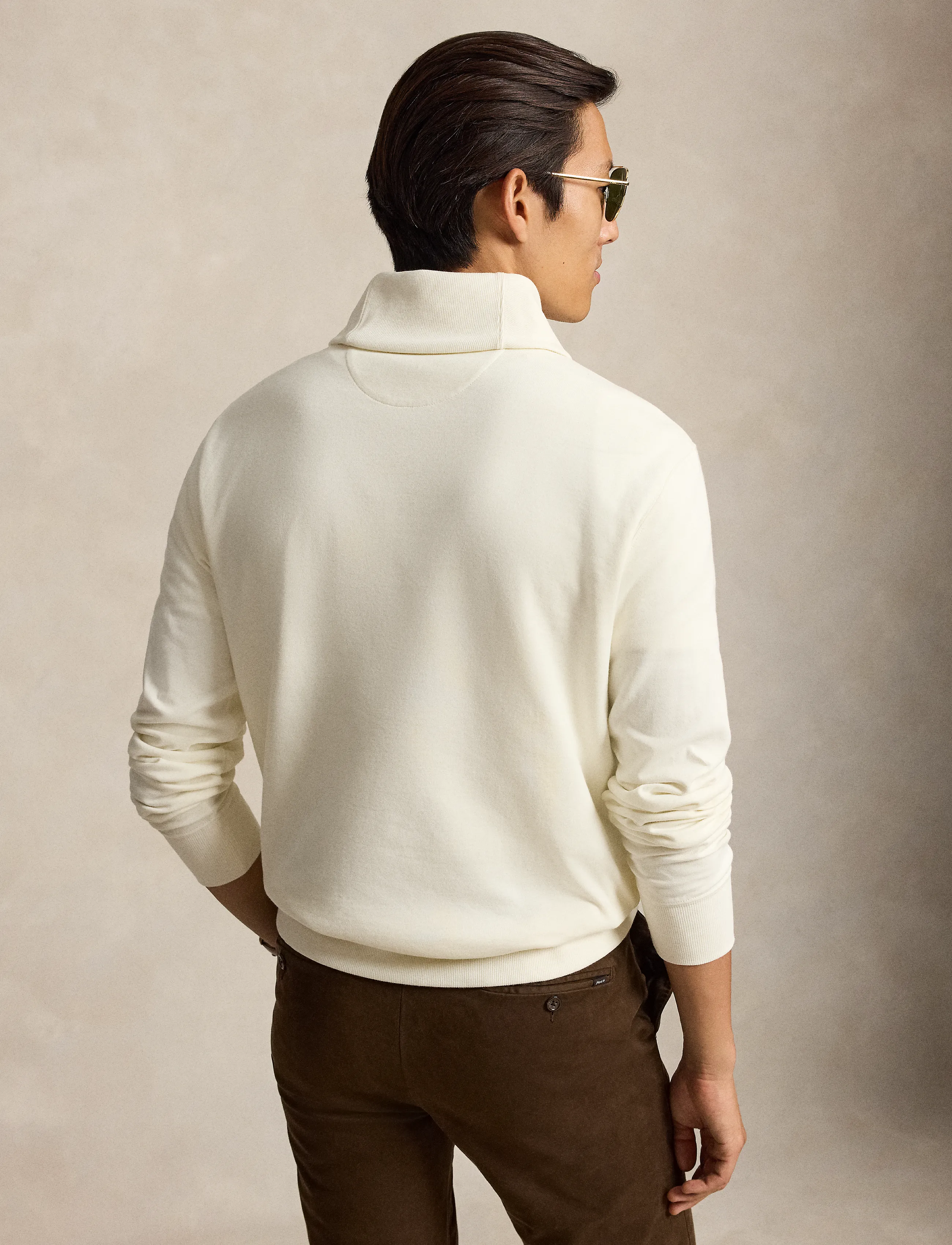Polo Ralph Lauren - Luxury Jersey Shawl-Collar Pullover - džemperi ar v veida kakla izgriezumu - pale cream/c8176 - 3