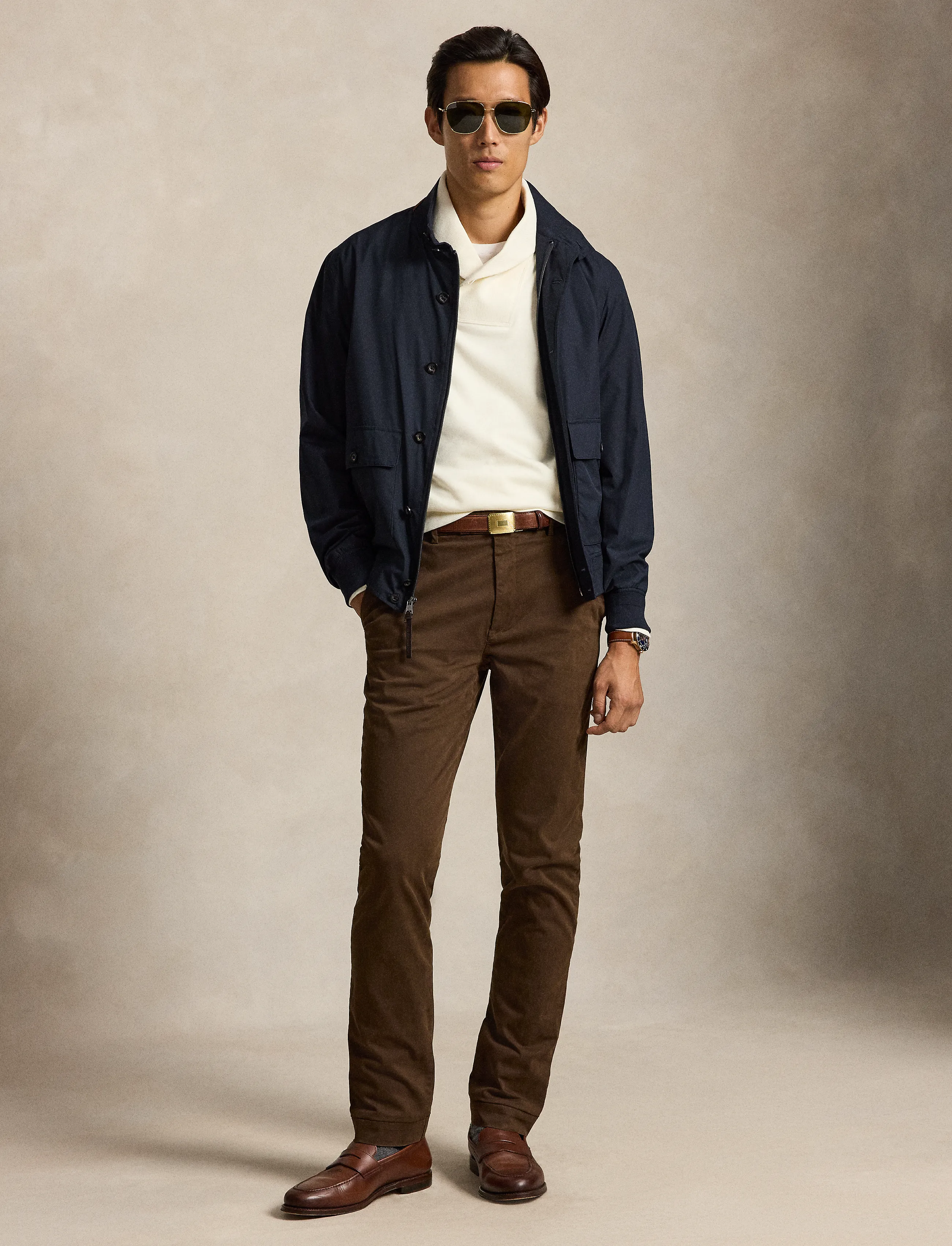 Polo Ralph Lauren - Luxury Jersey Shawl-Collar Pullover - džemperi ar v veida kakla izgriezumu - pale cream/c8176 - 5