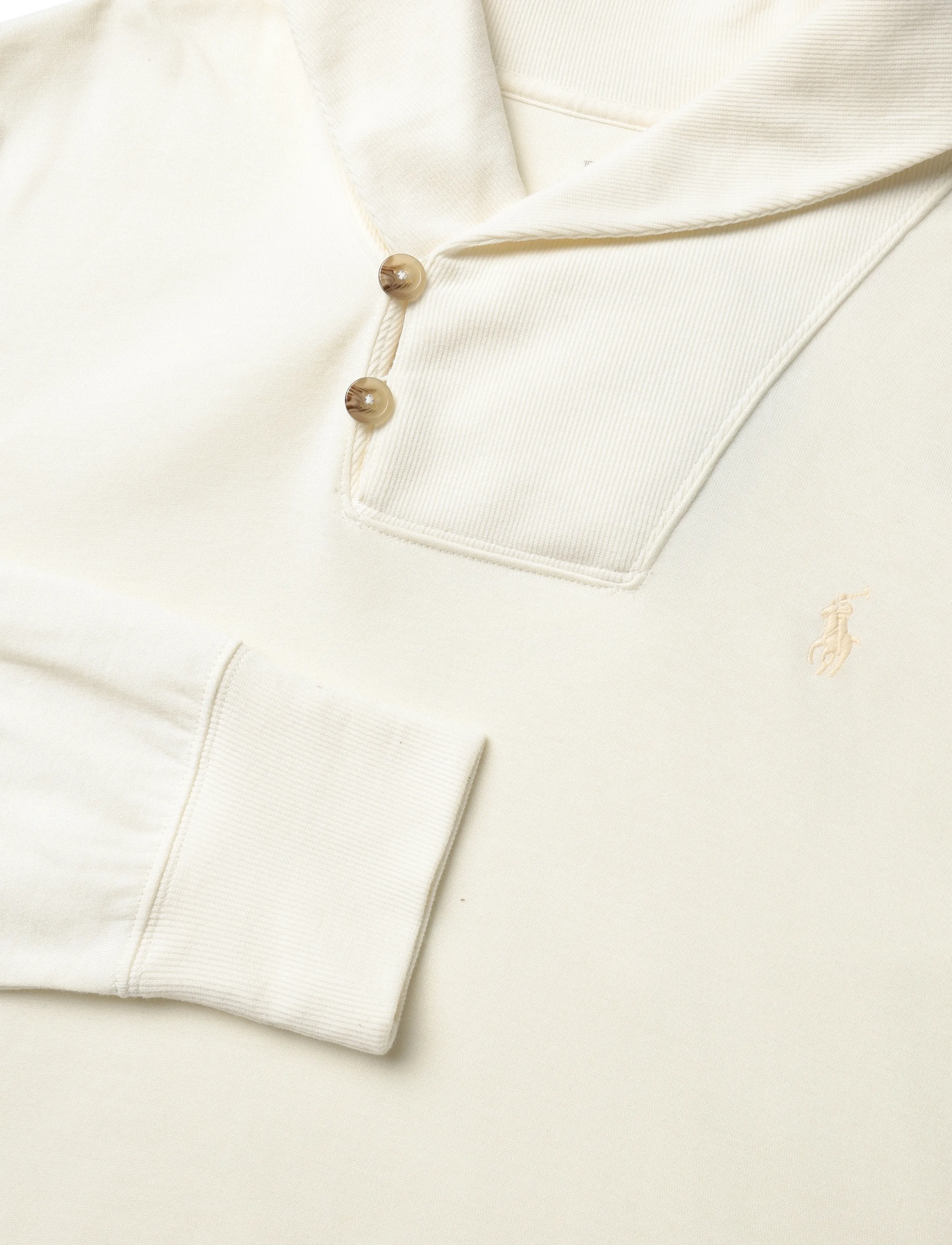 Polo Ralph Lauren - Luxury Jersey Shawl-Collar Pullover - v-kaelusega - pale cream/c8176 - 2