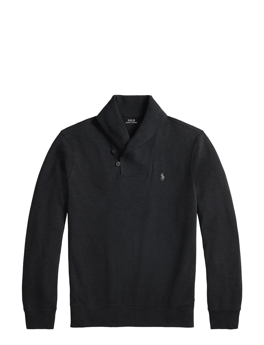 Polo Ralph Lauren - Luxury Jersey Shawl-Collar Pullover - v-ausschnitt - polo black heathe - 1