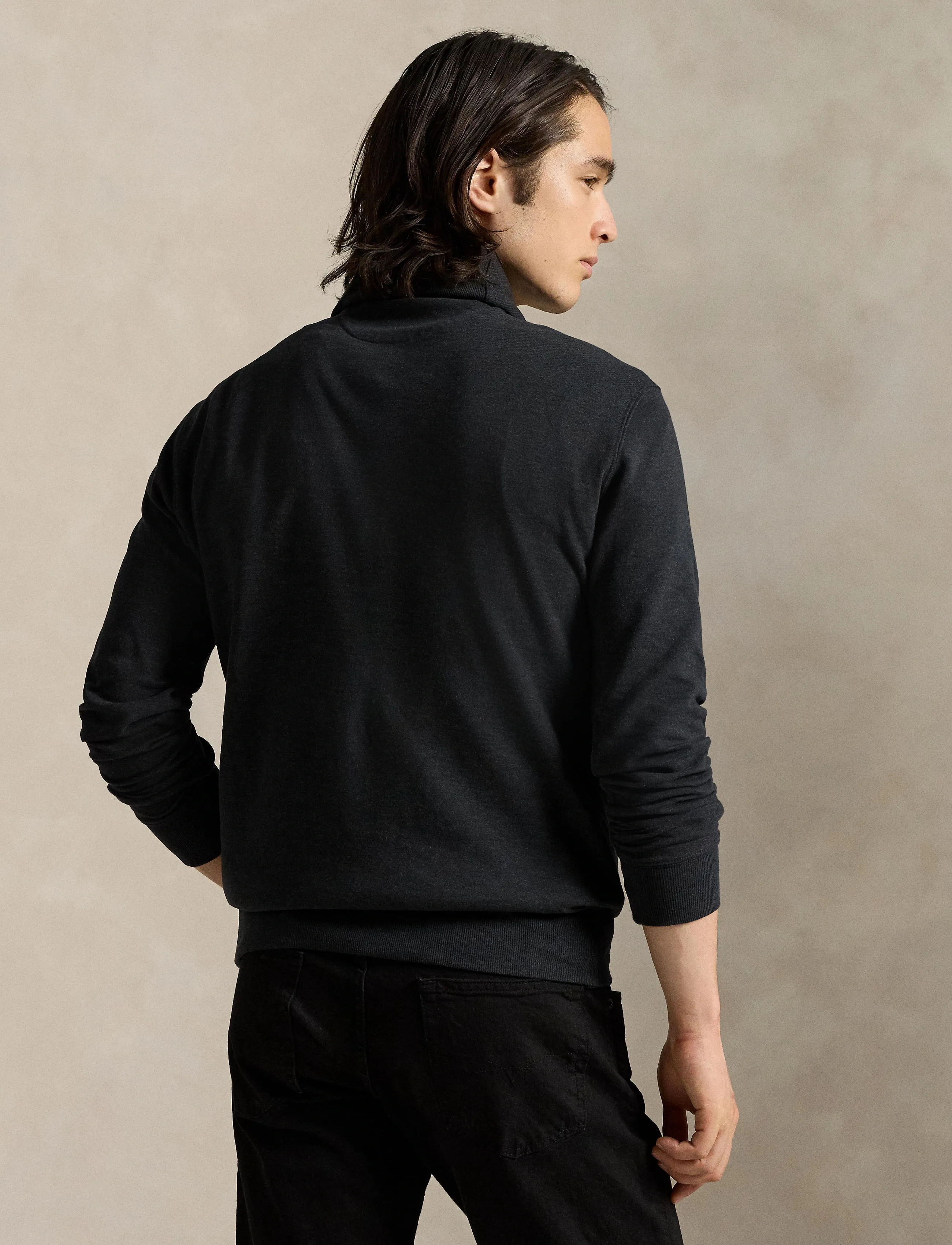 Polo Ralph Lauren - Luxury Jersey Shawl-Collar Pullover - shop efter anledning - polo black heathe - 2