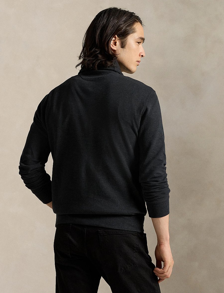 Polo Ralph Lauren - Luxury Jersey Shawl-Collar Pullover - v-ausschnitt - polo black heathe - 2