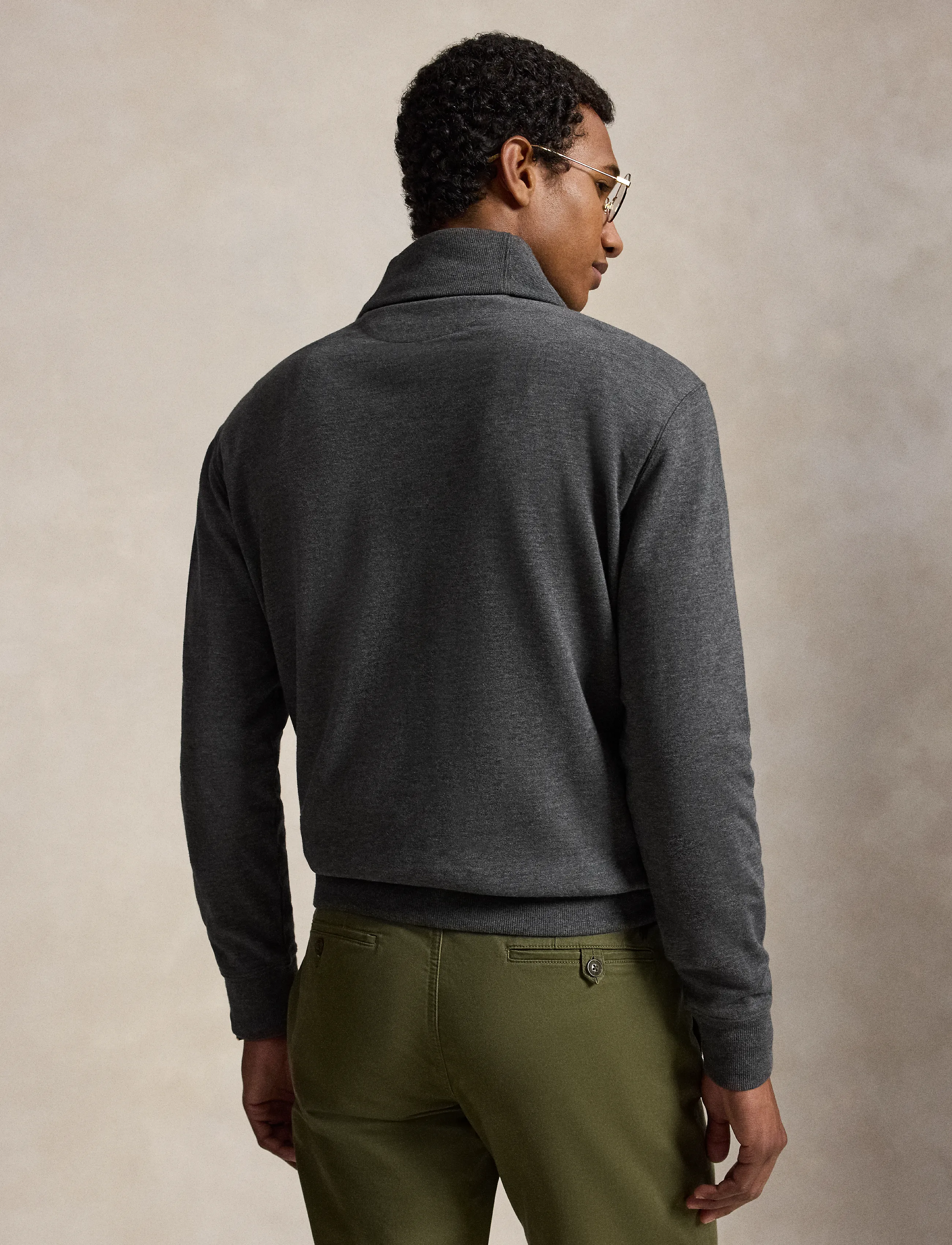 Polo Ralph Lauren - Luxury Jersey Shawl-Collar Pullover - sweatshirts - windsor heather/c - 2