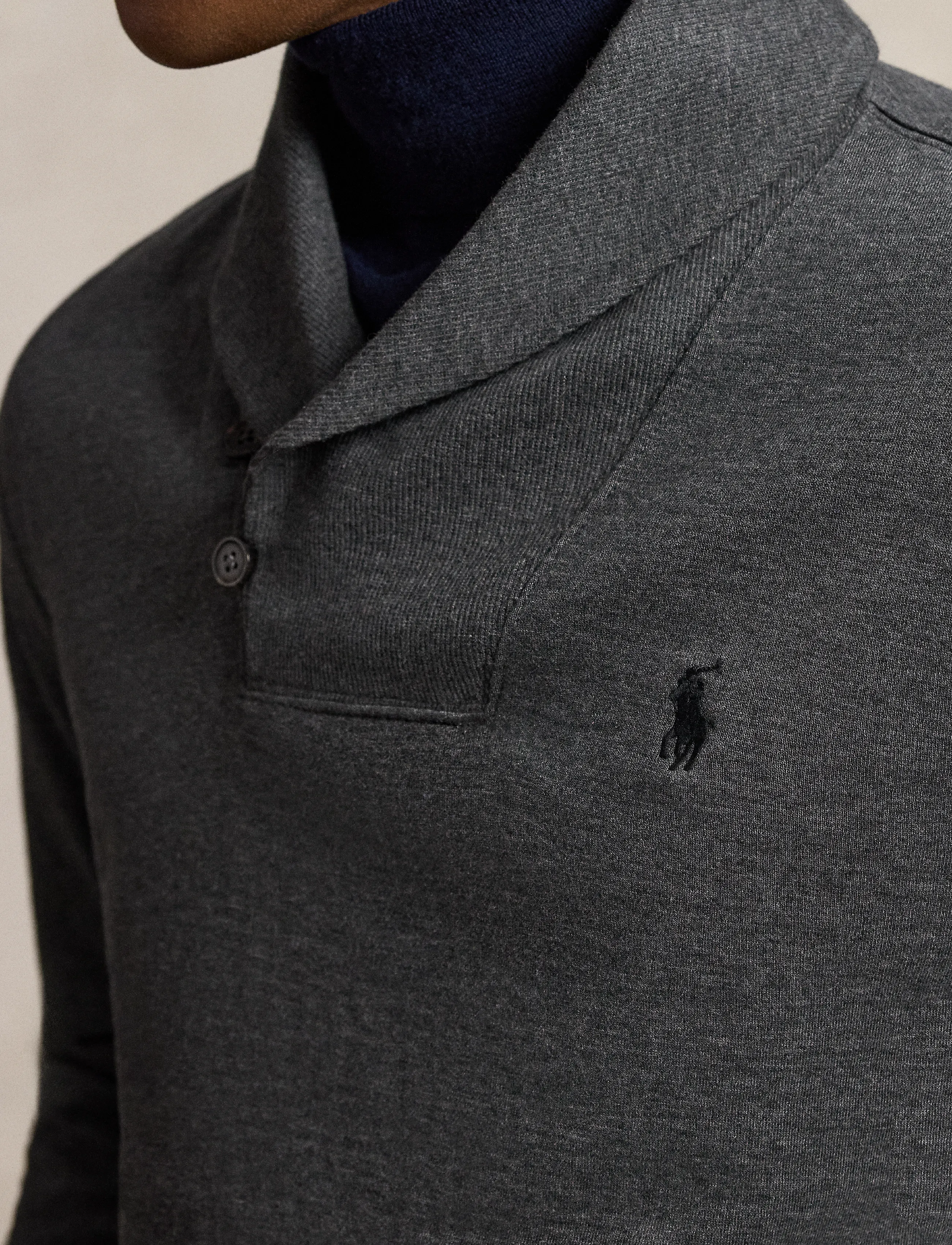 Polo Ralph Lauren - Luxury Jersey Shawl-Collar Pullover - sweatshirts - windsor heather/c - 3