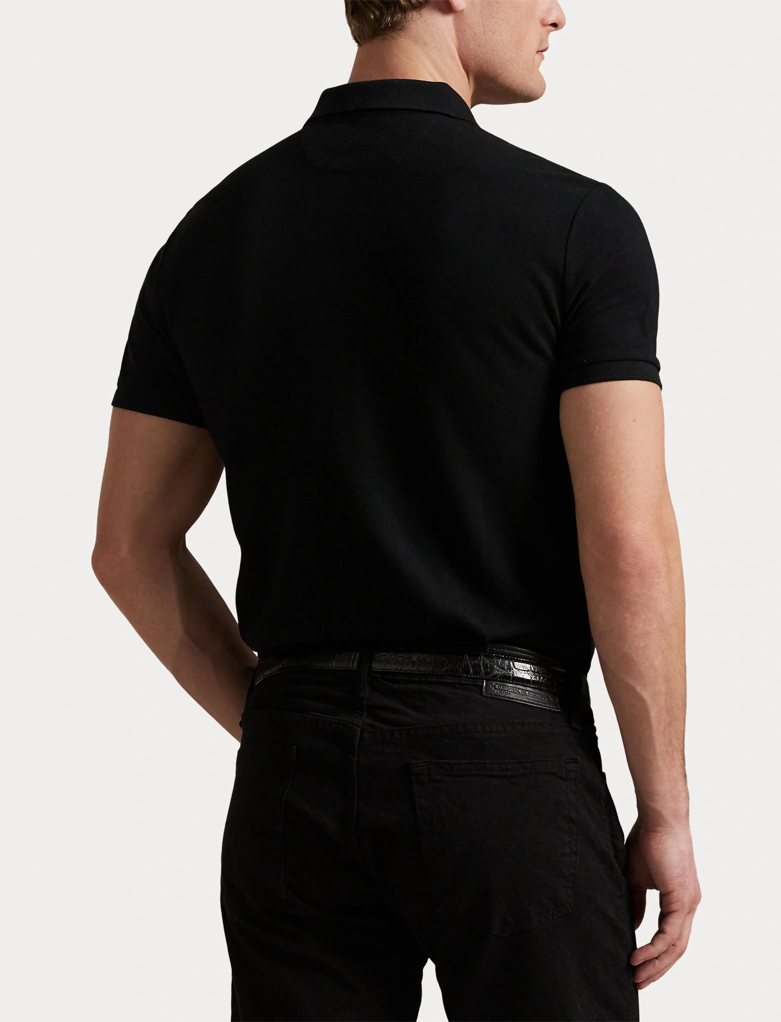 Polo Ralph Lauren Custom Slim Plaid-Trim Mesh Polo Shirt pikéer herr – bild 6