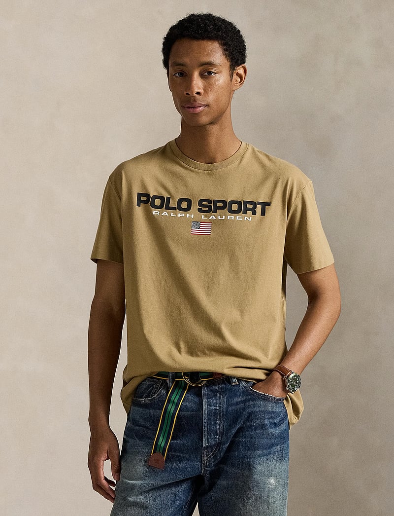 Polo Ralph Lauren - Classic Fit Polo Sport Jersey T-Shirt - kortærmede t-shirts - desert khaki - 0