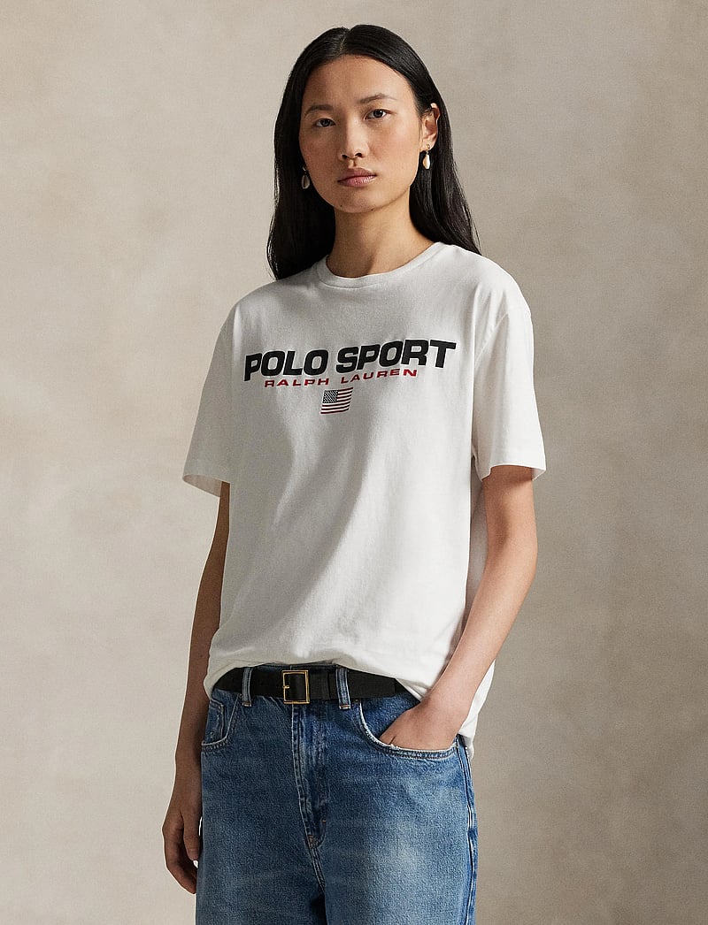 Polo Ralph Lauren - Classic Fit Polo Sport Jersey T-Shirt - kortærmede t-shirts - white/polo black - 4