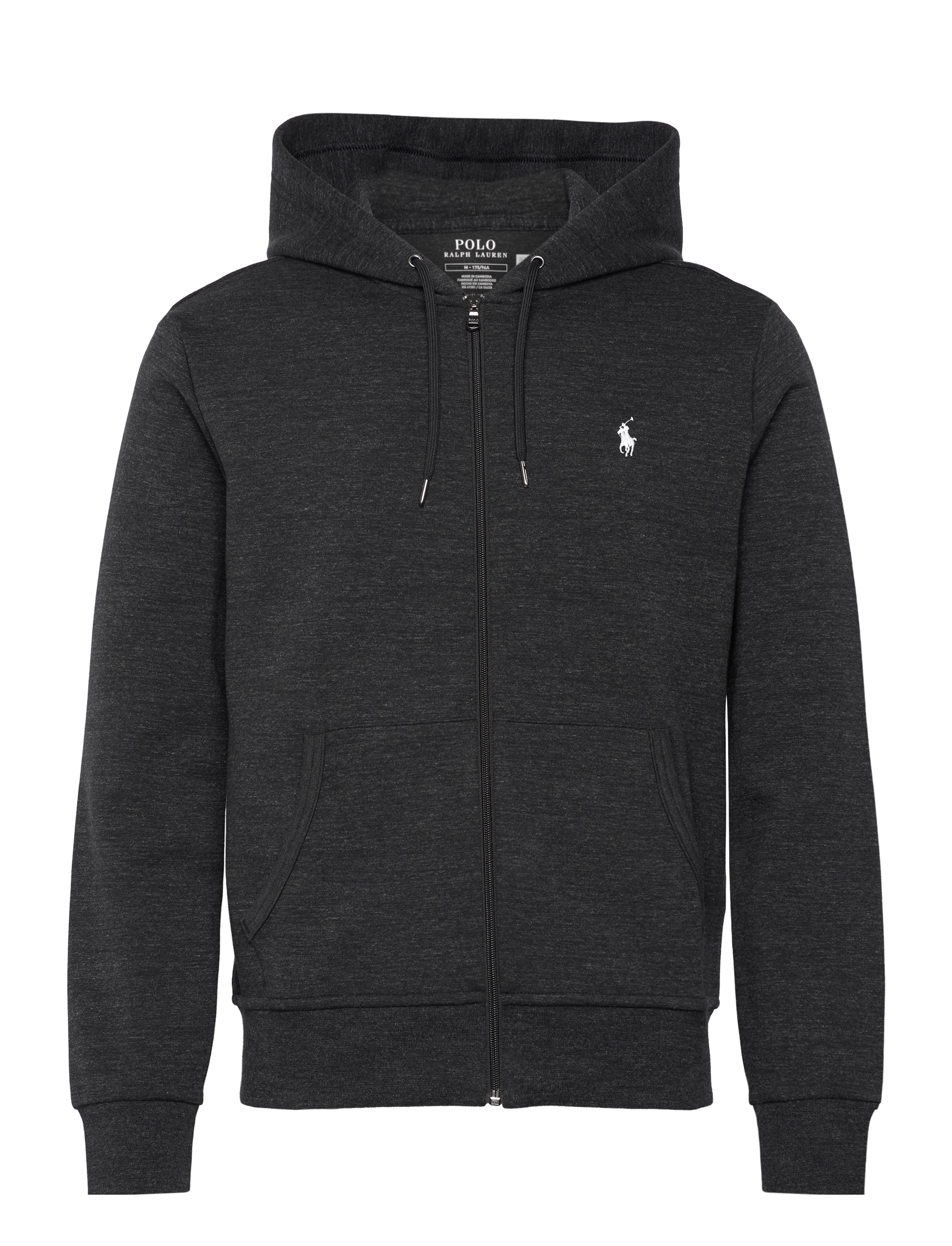 Polo Ralph Lauren Double-Knit Full-Zip Hoodie - Tøj - BLACK MARL HEATHE / black