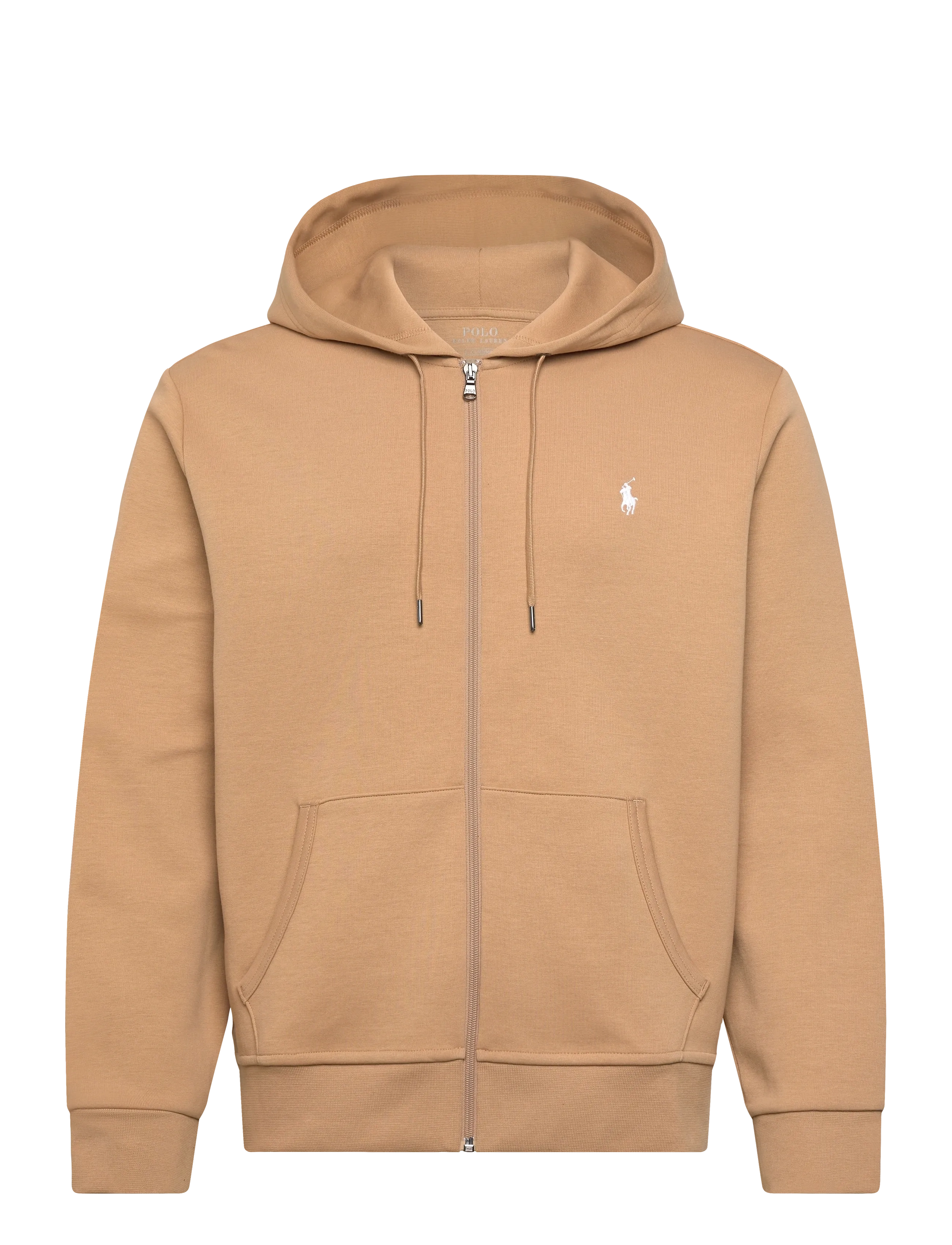 Polo Ralph Lauren Double-Knit Full-Zip Hoodie, Mænd, Lynlås Hættetrøje, Beige, Str: M