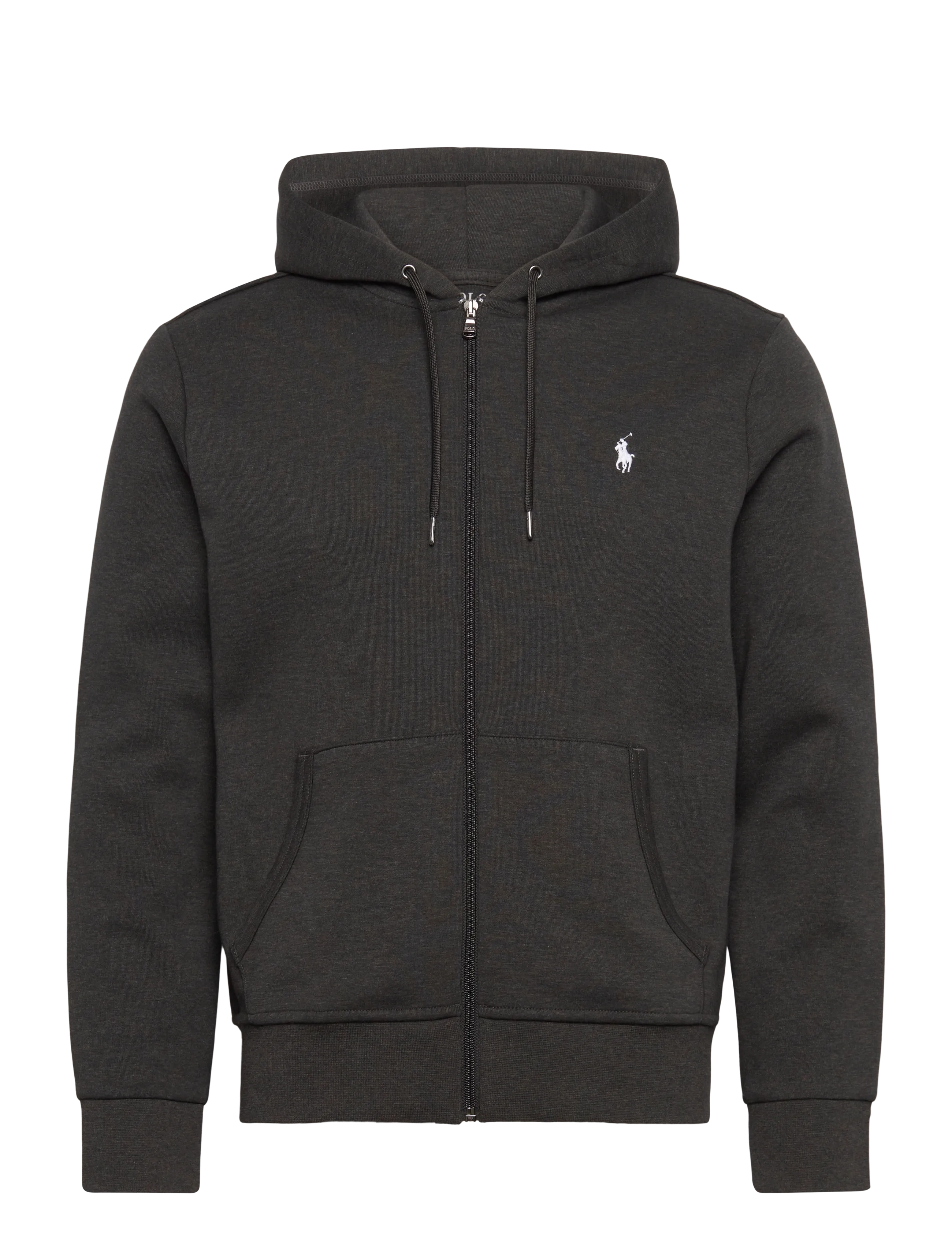 Double-Knit Full-Zip Hoodie - DARK CHARCOAL HEA
