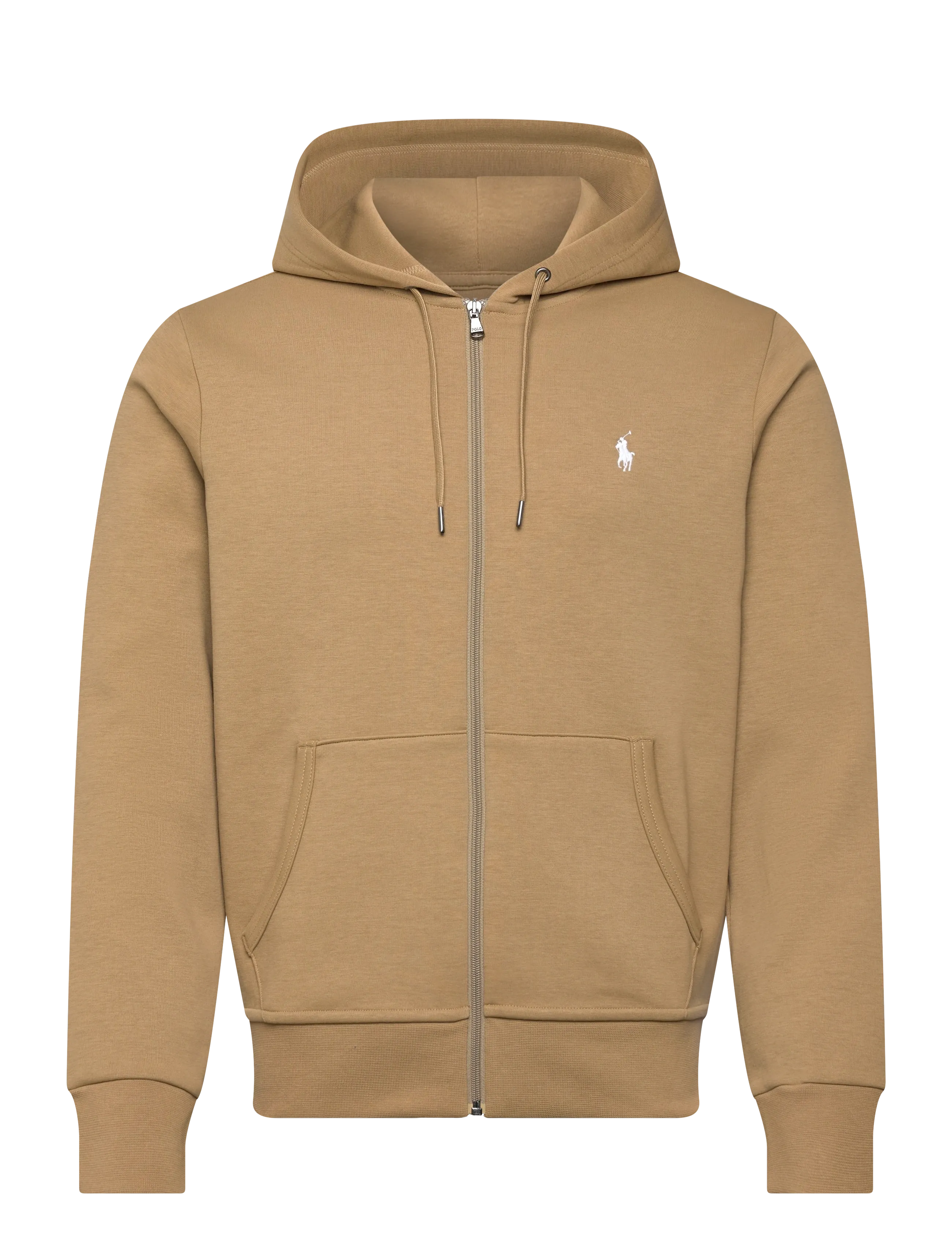 Polo Ralph Lauren Double-Knit Full-Zip Hoodie, Mænd, Lynlås Hættetrøje, Brun, Str: XS