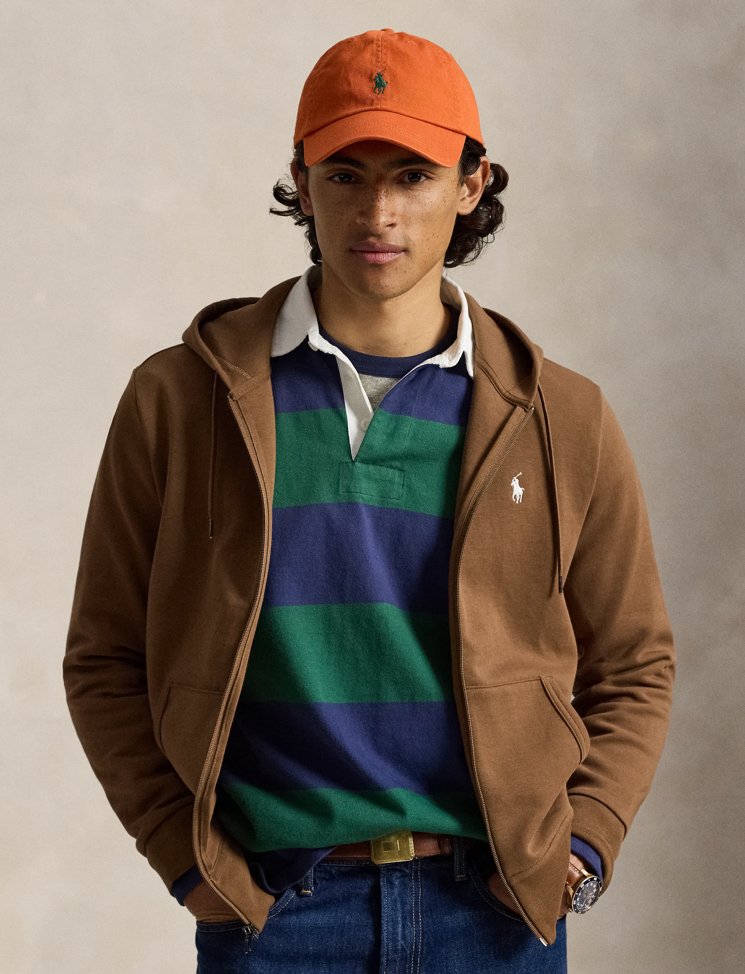 Polo Ralph Lauren Double-Knit Full-Zip Hoodie - Sweatshirts & Hoodies - LUGGAGE BROWN/C17 / brown
