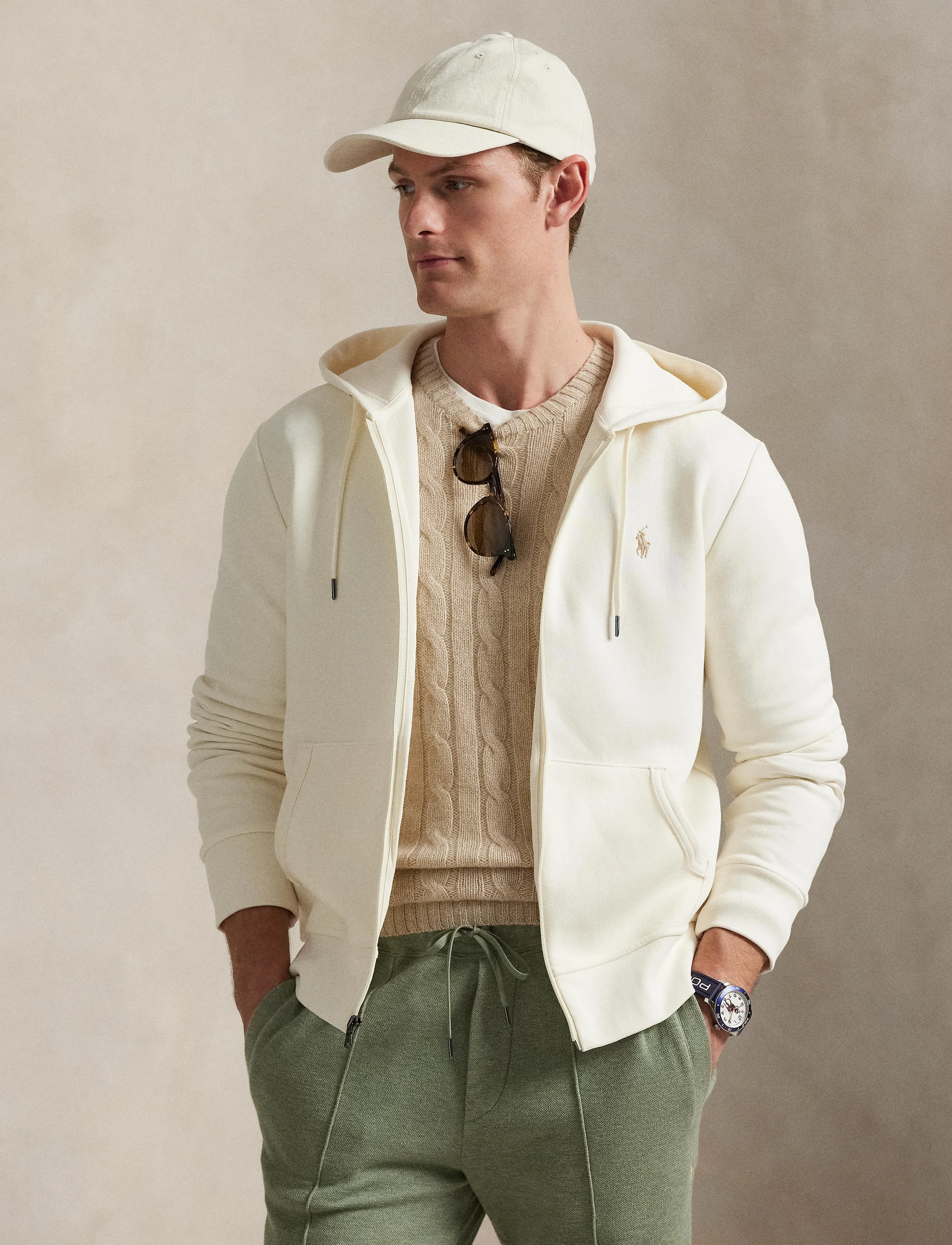 Polo Ralph Lauren - 30/1 DOUBLE KNT CVC-LSL-KNT - džemperiai su gobtuvu - pale cream - 3