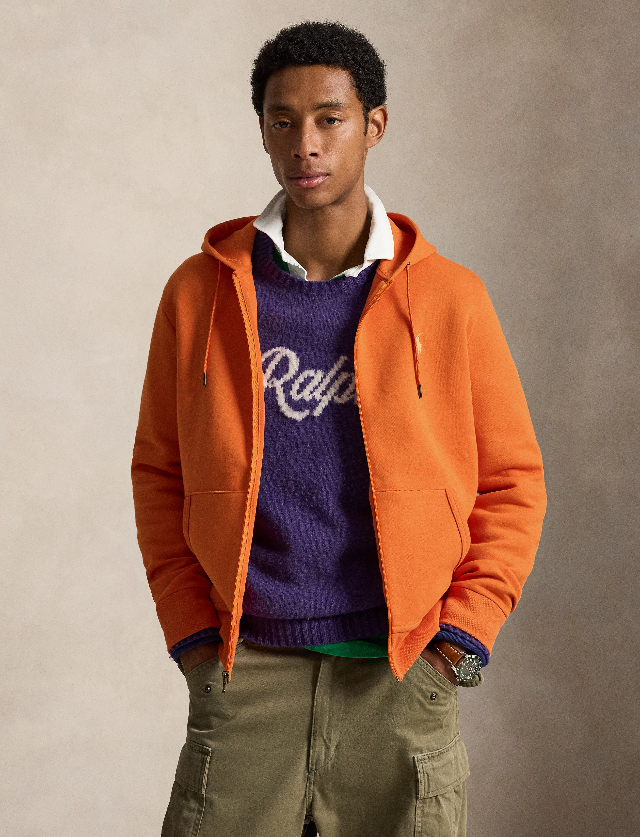 Polo Ralph Lauren Double-Knit Full-Zip Hoodie - Sweatshirts & Hoodies - SOLAR SKY/C1730 / orange