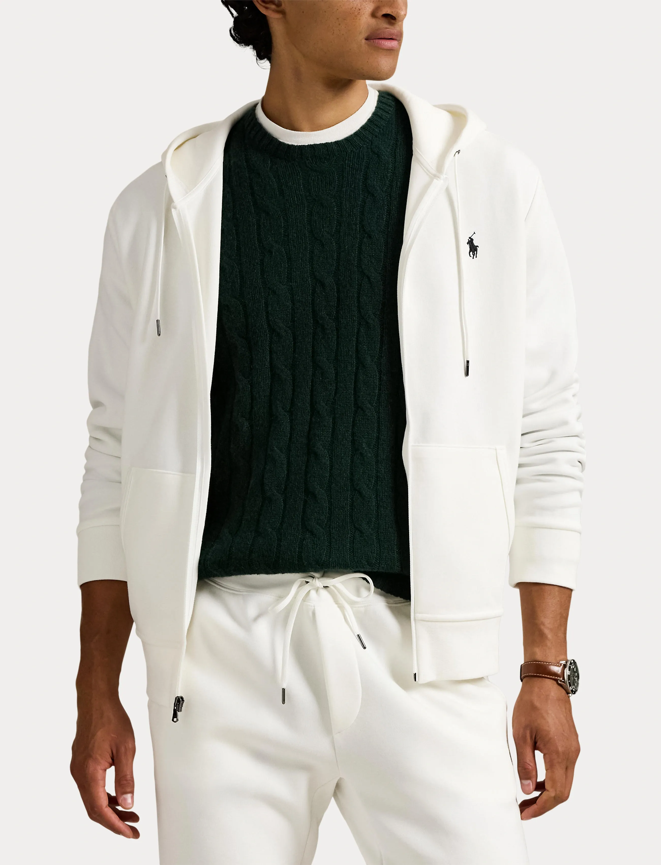 Polo Ralph Lauren - 30/1 DOUBLE KNT CVC-LSL-KNT - kapuutsiga dressipluusid - white/c9760 - 5
