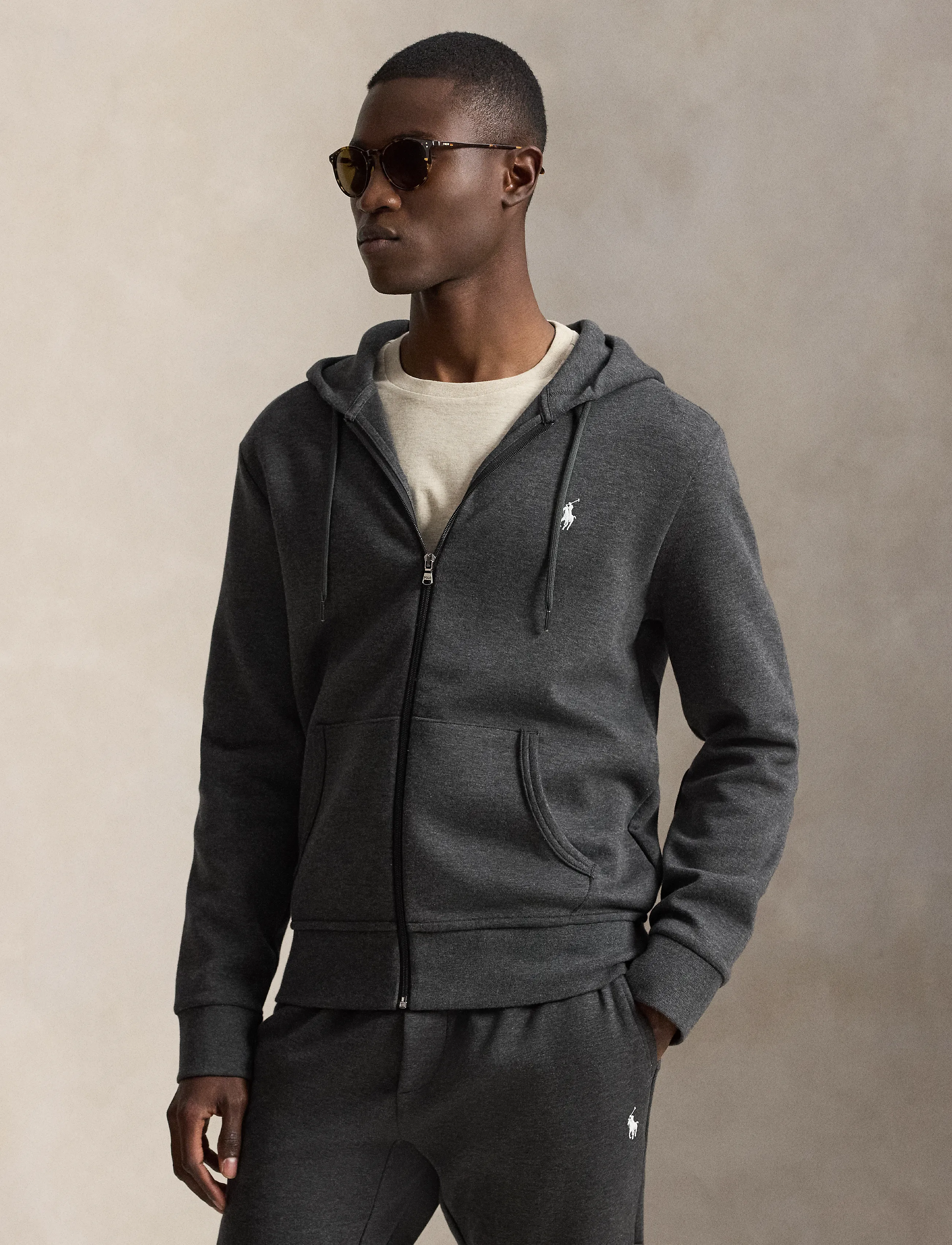 Polo Ralph Lauren Double-Knit Full-Zip Hoodie - Sweatshirts - WINDSOR HEATHER/C / grey