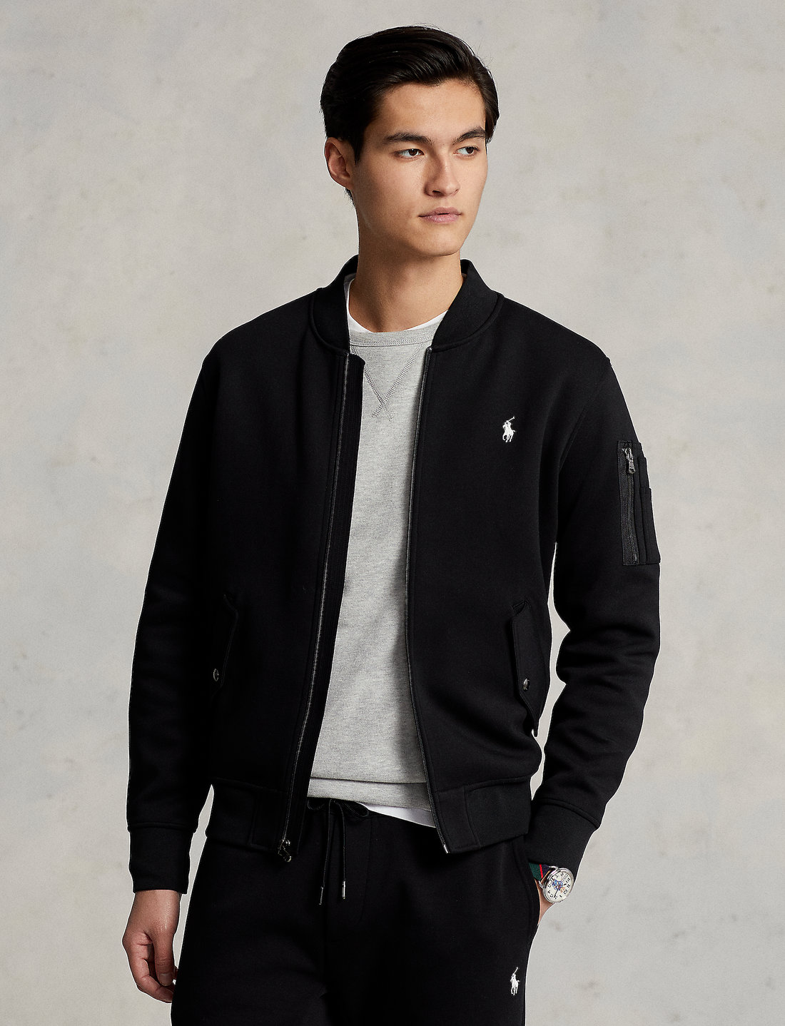Id knit top bomber jacket