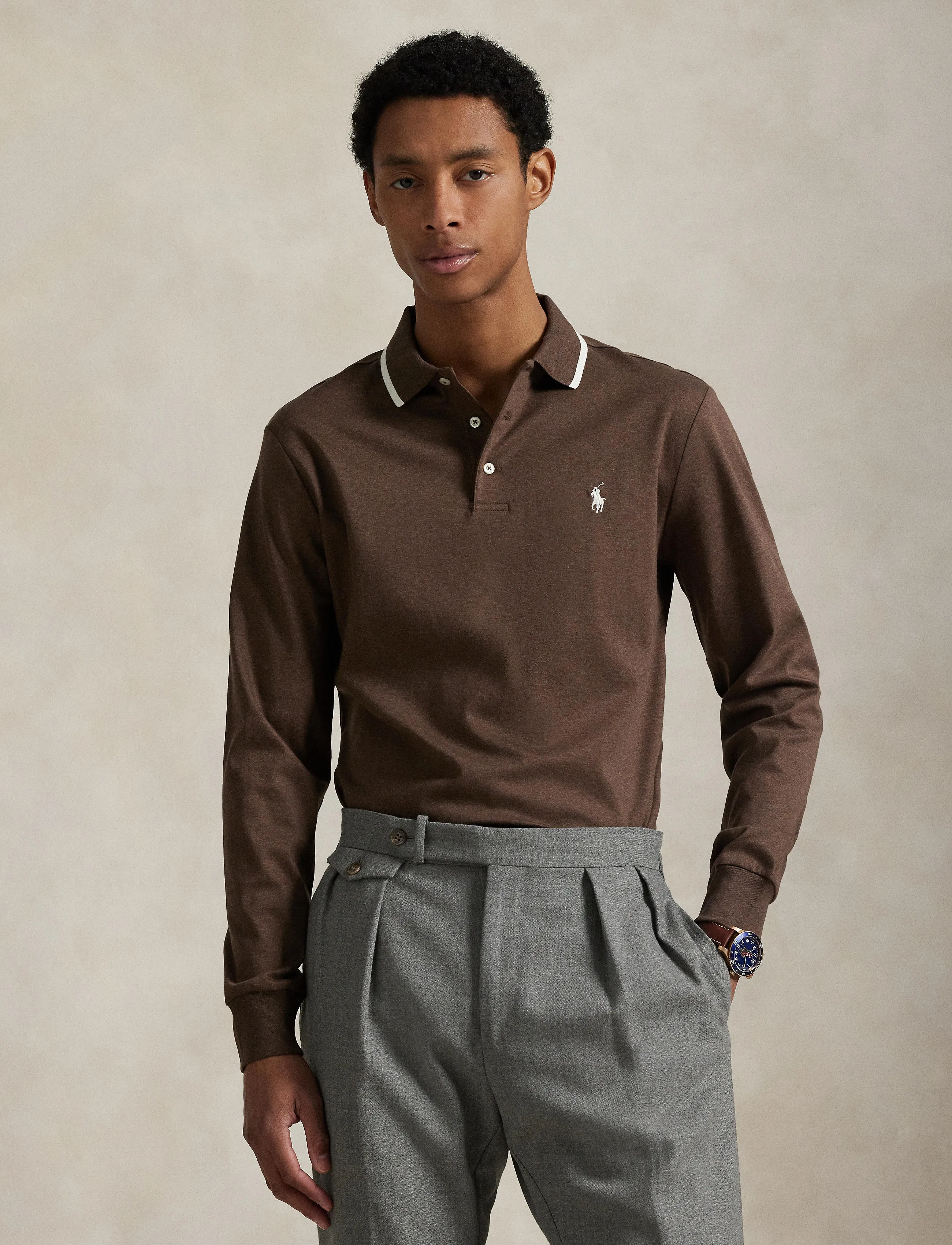 Polo Ralph Lauren - Custom Slim Fit Soft Cotton Polo Shirt - nutmeg brown heat - 3