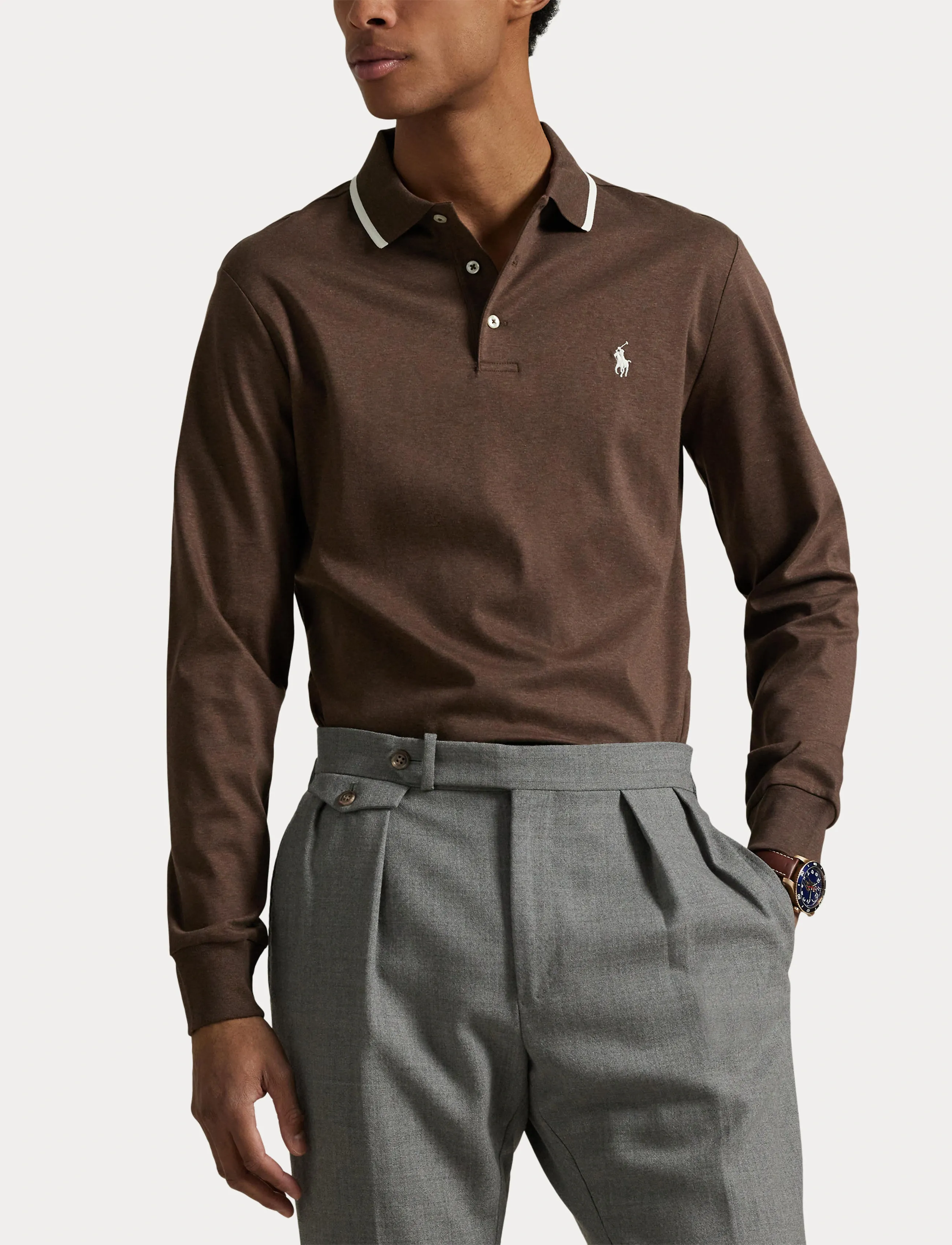 Polo Ralph Lauren - Custom Slim Fit Soft Cotton Polo Shirt - nutmeg brown heat - 5