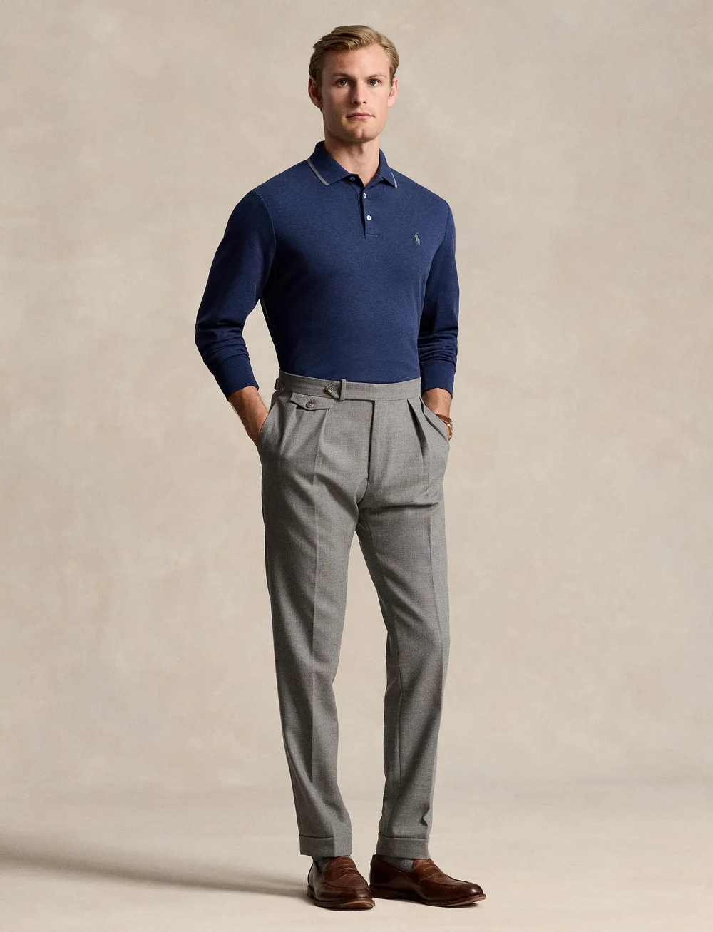 Polo Ralph Lauren - Custom Slim Fit Soft Cotton Polo Shirt - stickade pikéer - spring navy heath - 0