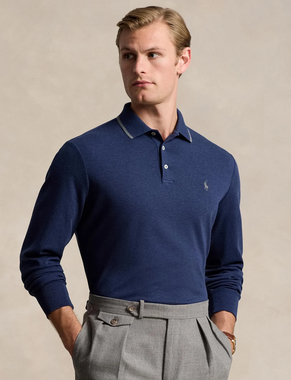 Polo Ralph Lauren - Custom Slim Fit Soft Cotton Polo Shirt - stickade pikéer - spring navy heath - 3