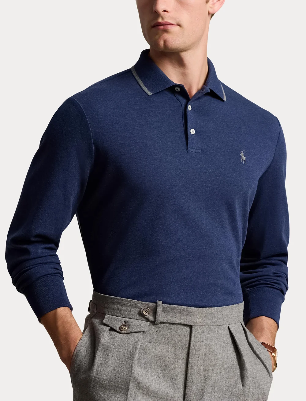 Polo Ralph Lauren - Custom Slim Fit Soft Cotton Polo Shirt - stickade pikéer - spring navy heath - 5