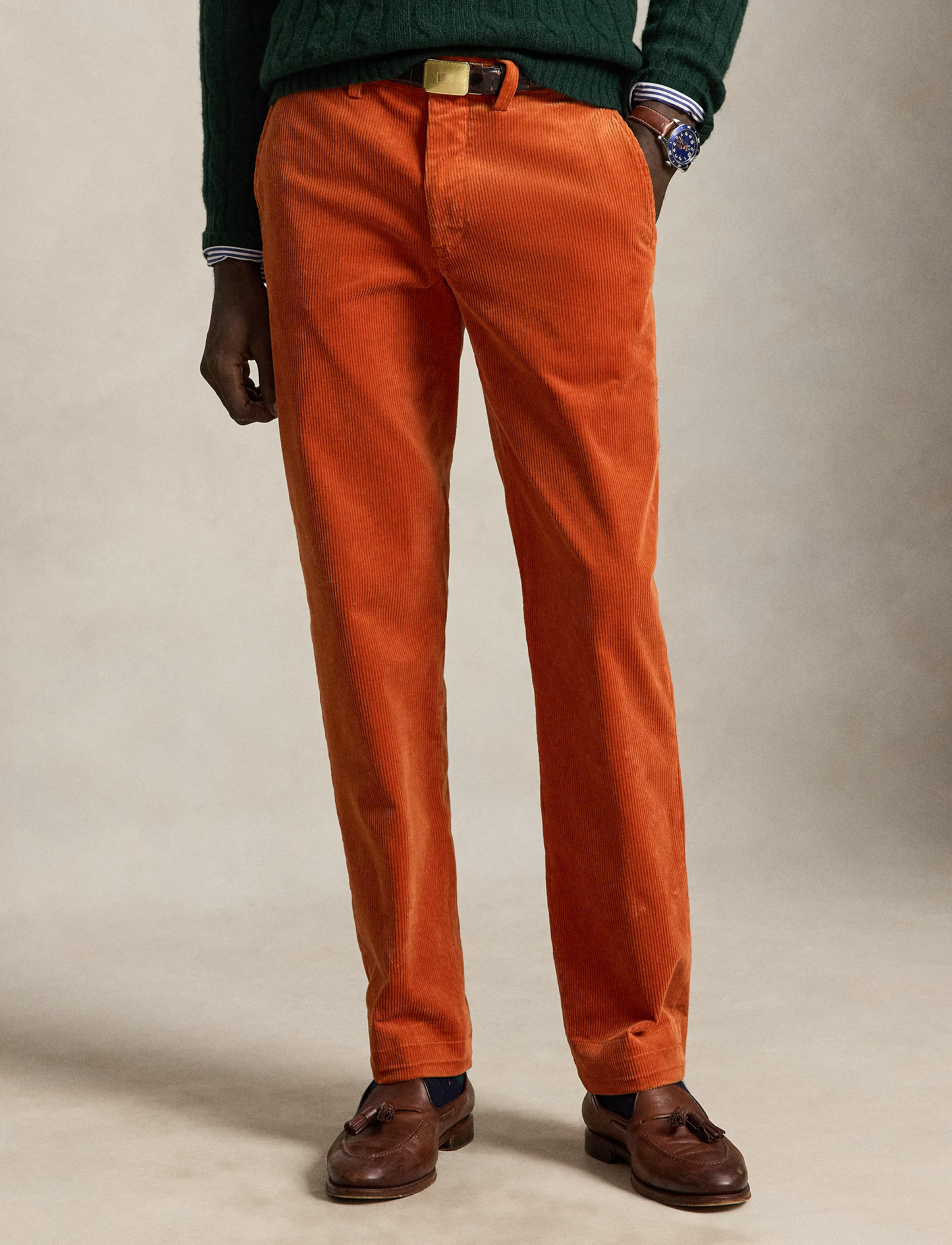 Polo Ralph Lauren Bedford Straight Fit Corduroy Pant - Byxor - CHARLES ORANGE / orange