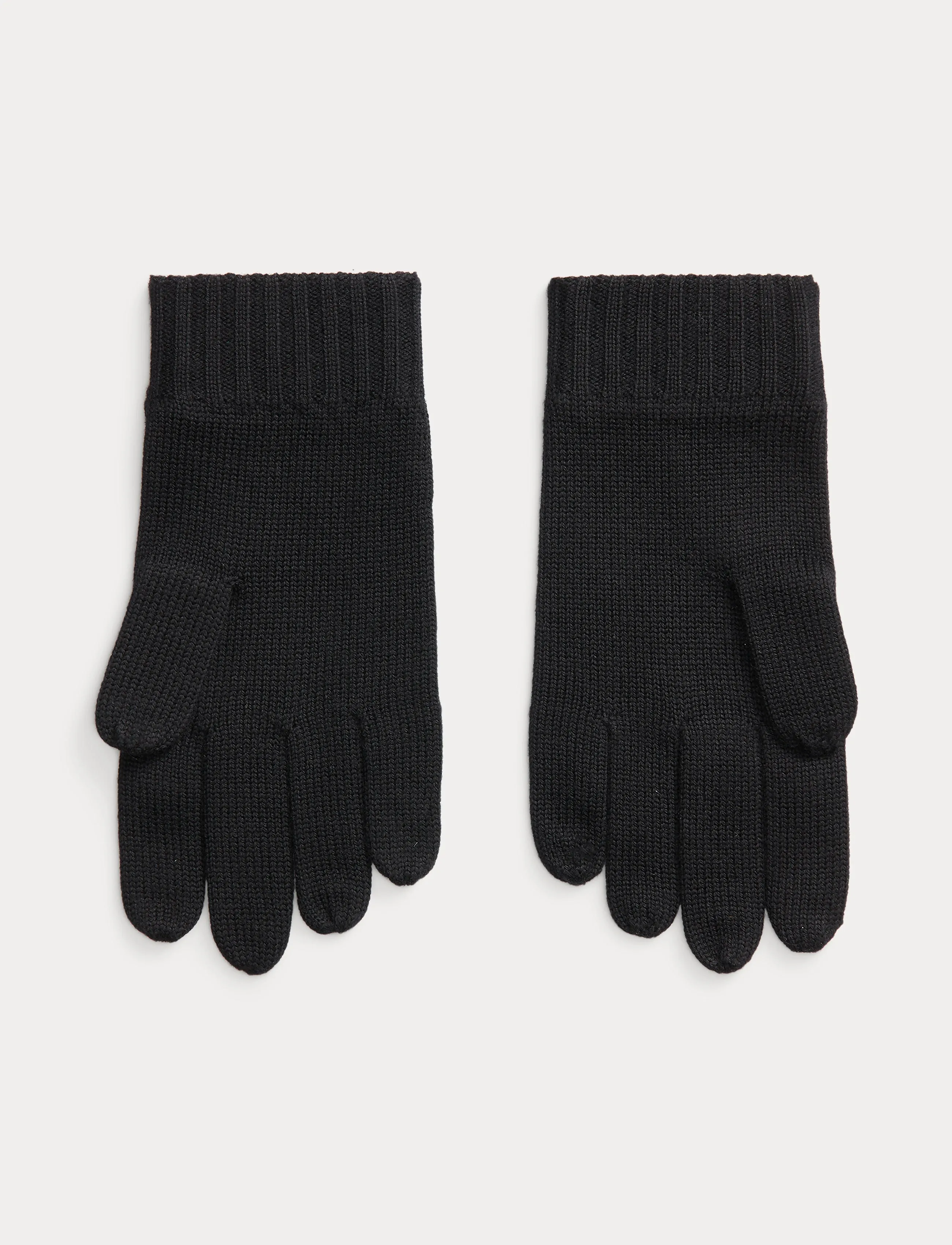 Polo Ralph Lauren Signature Pony Wool Gloves, One Size, Black, Handsker > Fingerhandsker, Herre