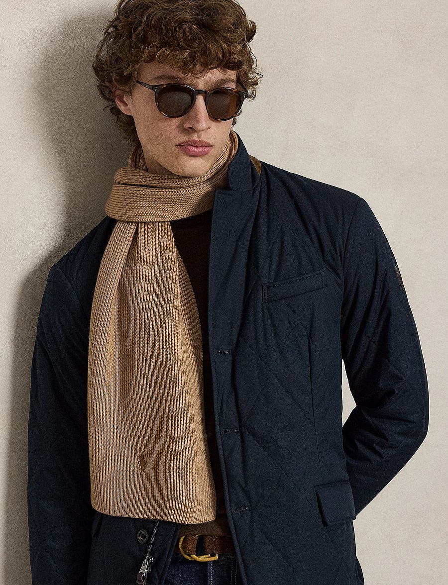 Polo Ralph Lauren - Signature Pony Wool Scarf - halstørklæder - camel melange w/c - 0