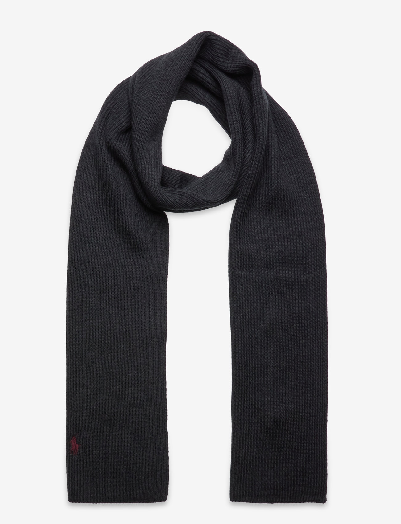 Polo Ralph Lauren - Signature Pony Wool Scarf - szaliki zimowe - dark granite hthr - 0