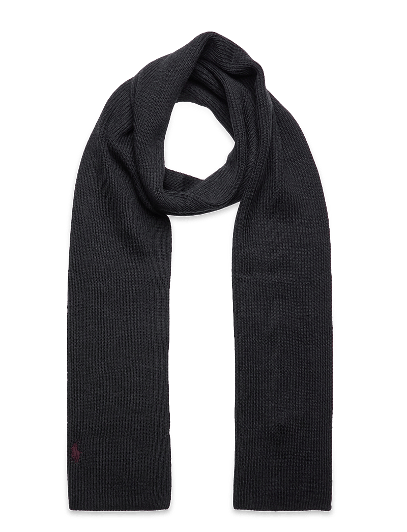 Polo Ralph Lauren - Signature Pony Wool Scarf - szaliki zimowe - dark granite hthr - 0